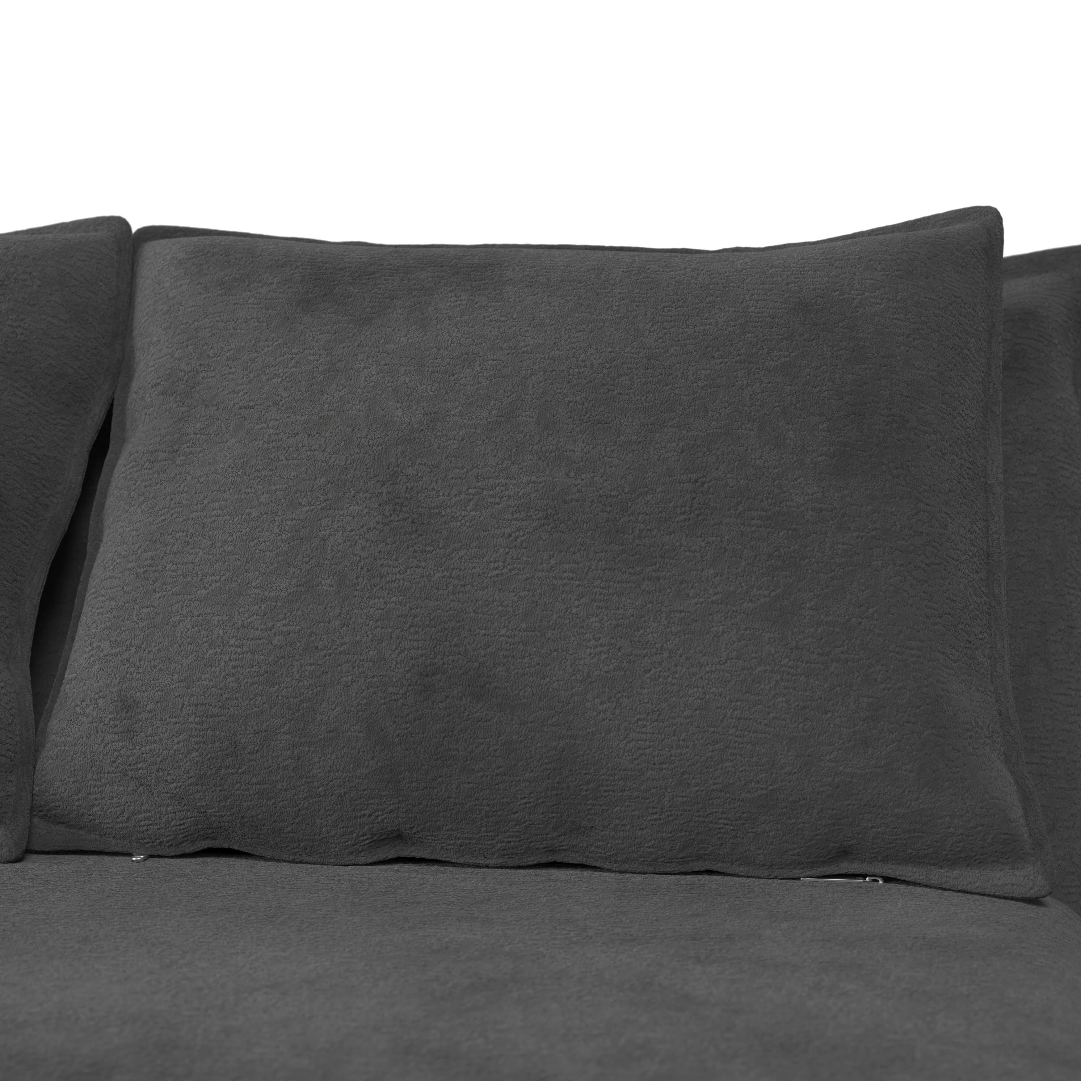 BÄDDSOFFA BELLA - mörkgrå/naturfärgad, Modern, metall/trä (141/77/85cm) - Bessagi Home