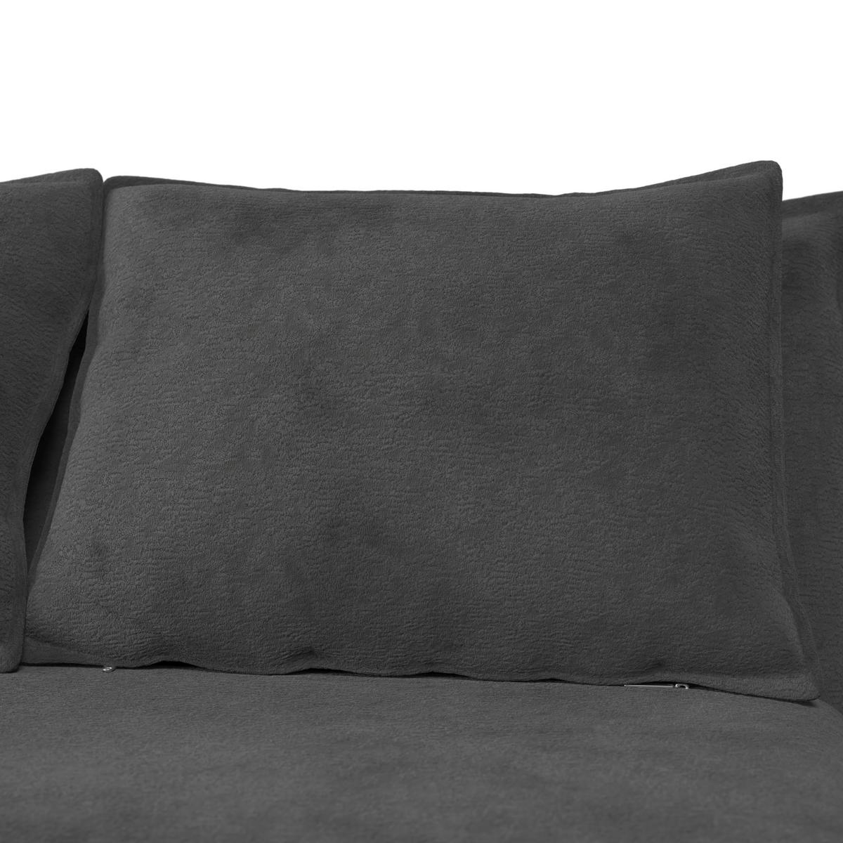 Schlafsofa Bella Dunkelgrau Bouclé - Dunkelgrau/Naturfarben, MODERN, Holz/Textil (141/77/85cm) - Bessagi Home