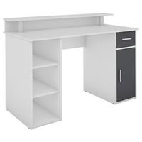 Schreibtisch Diego Anthrazit/Weiß - Anthrazit/Silberfarben, LIFESTYLE, Holzwerkstoff/Kunststoff (120/55/88cm) - MID.YOU