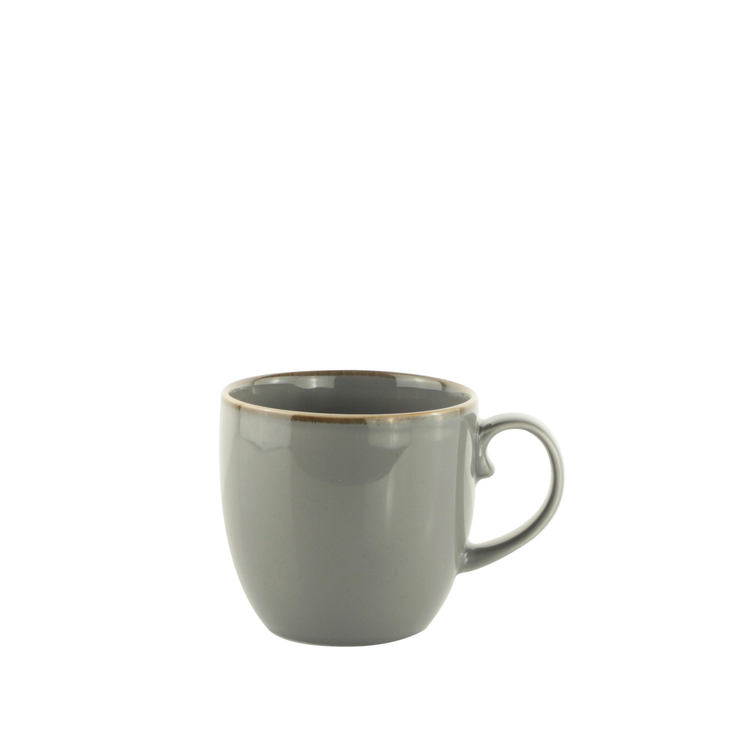 Kaffeebecher Capri aus Porzellan ca. 520ml - Grau, Modern, Keramik - Premium Living