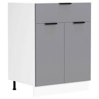 Kuhinjska Spodnja Omarica Fasola, Bela, Antracit, Š 60cm - bela/antracit, Trend, umetna masa/leseni material (60/82/46cm) - MID.YOU