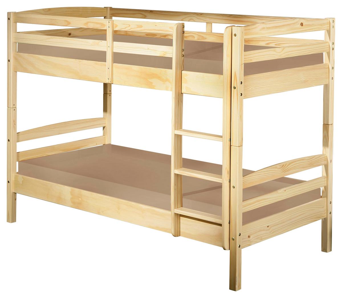 Krevet Na Kat Annika - prirodne boje, Moderno, drvo (90/200cm)