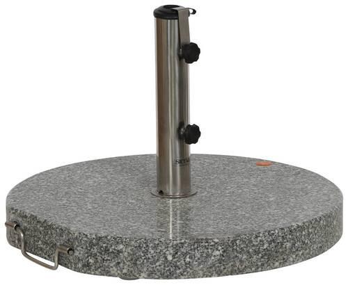 Schirmständer Metall/Granit für Ø 4,8 cm - Silberfarben/Grau, KONVENTIONELL, Stein/Metall (50/6/50cm) - Siena Garden