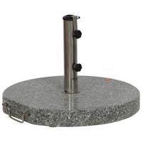 Schirmständer Metall/Granit für Ø 4,8 cm - Silberfarben/Grau, KONVENTIONELL, Stein/Metall (50/6/50cm) - Siena Garden