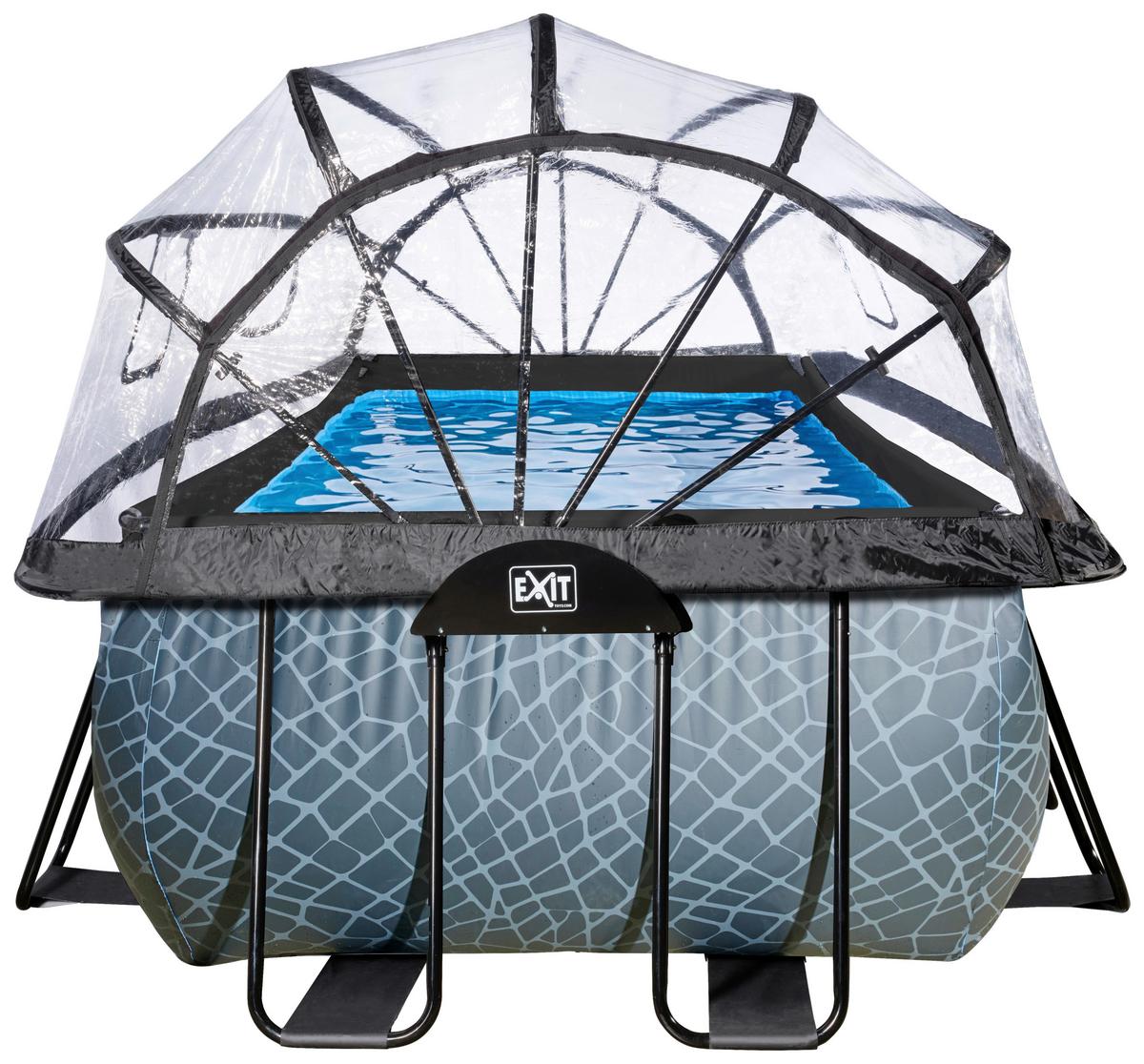 Bazen Exit Stone Pool, Črpalka S Peščenim Filtrom, 540x250cm - siva, Konvencionalno, kovina (540/250/122cm) - EXIT Toys