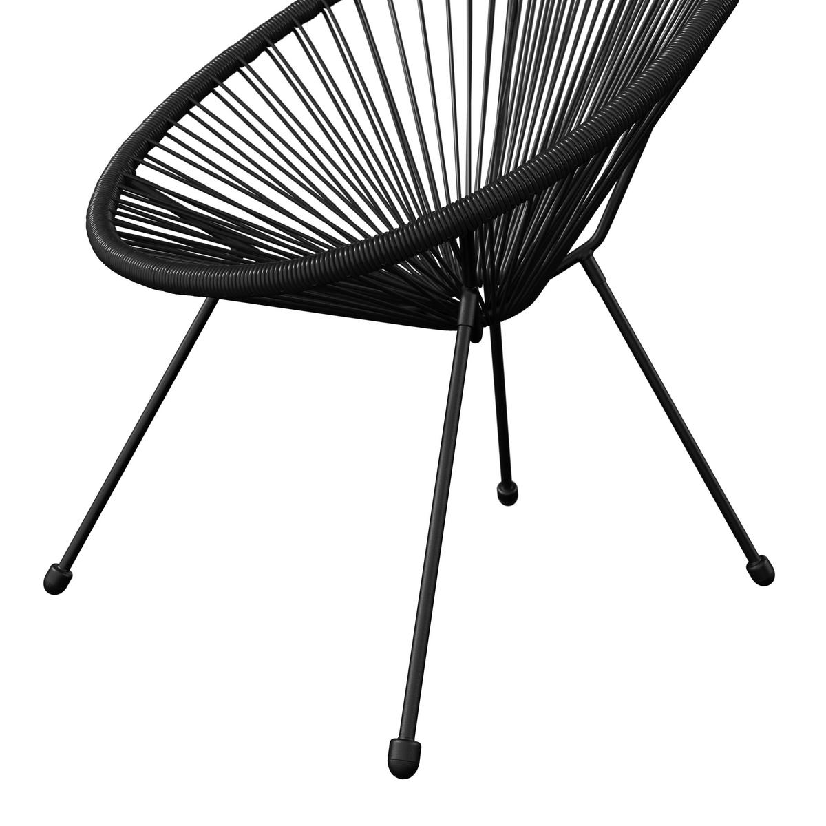 Garten-Relaxsessel Uno 1 Schwarz - Schwarz, Basics, Kunststoff/Metall (71/77/83,5cm)