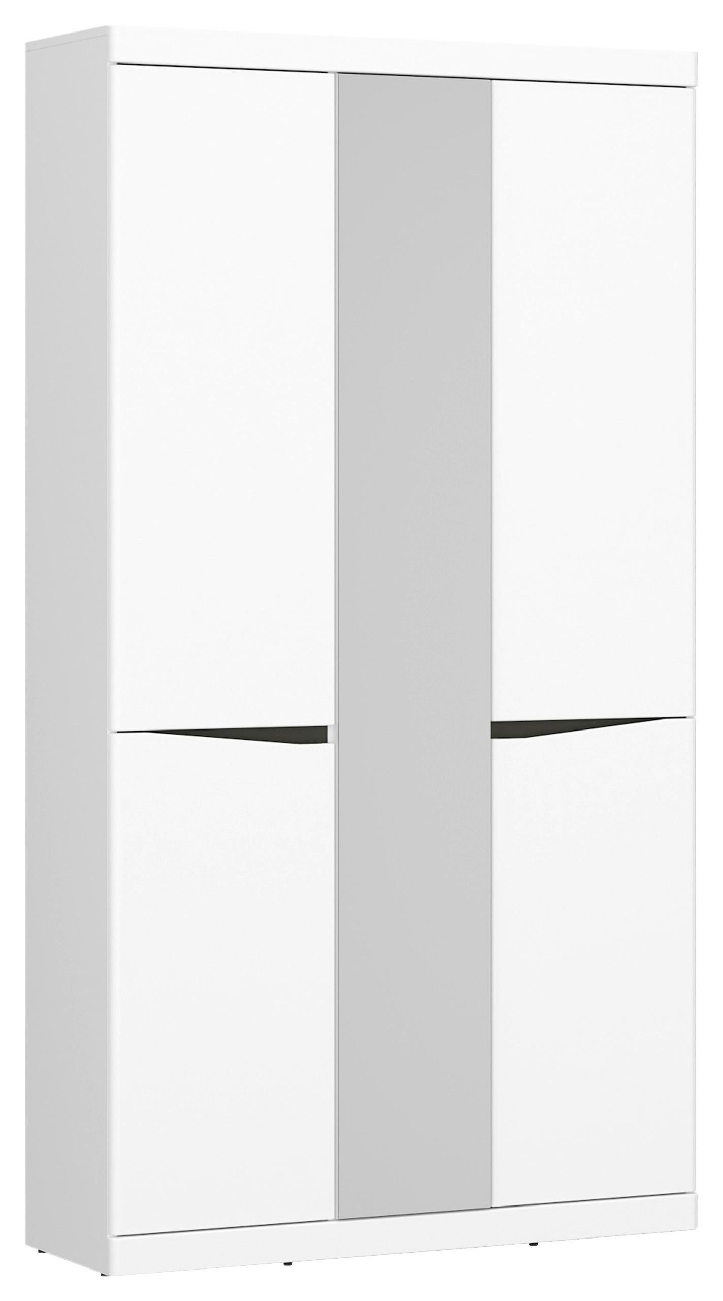 Dulap pentru hol TURINO NEO - alb/gri închis, Trend, sticlă/material pe bază de lemn (103/196,5/39,9cm) - Modern Living