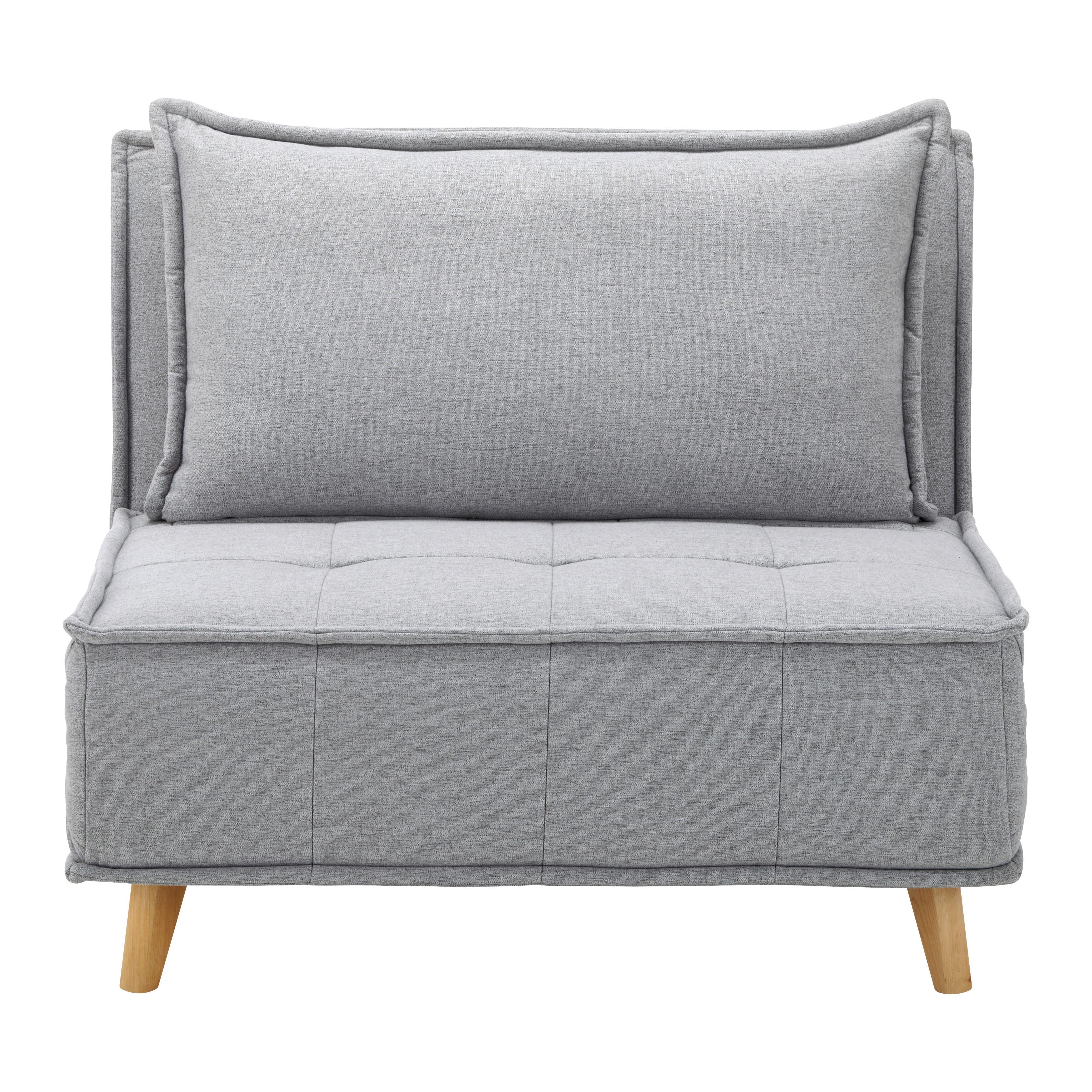 Schlafsessel Layla Hellgrau Webstoff - Hellgrau/Naturfarben, MODERN, Holz/Textil (104/92/84cm) - Bessagi Home