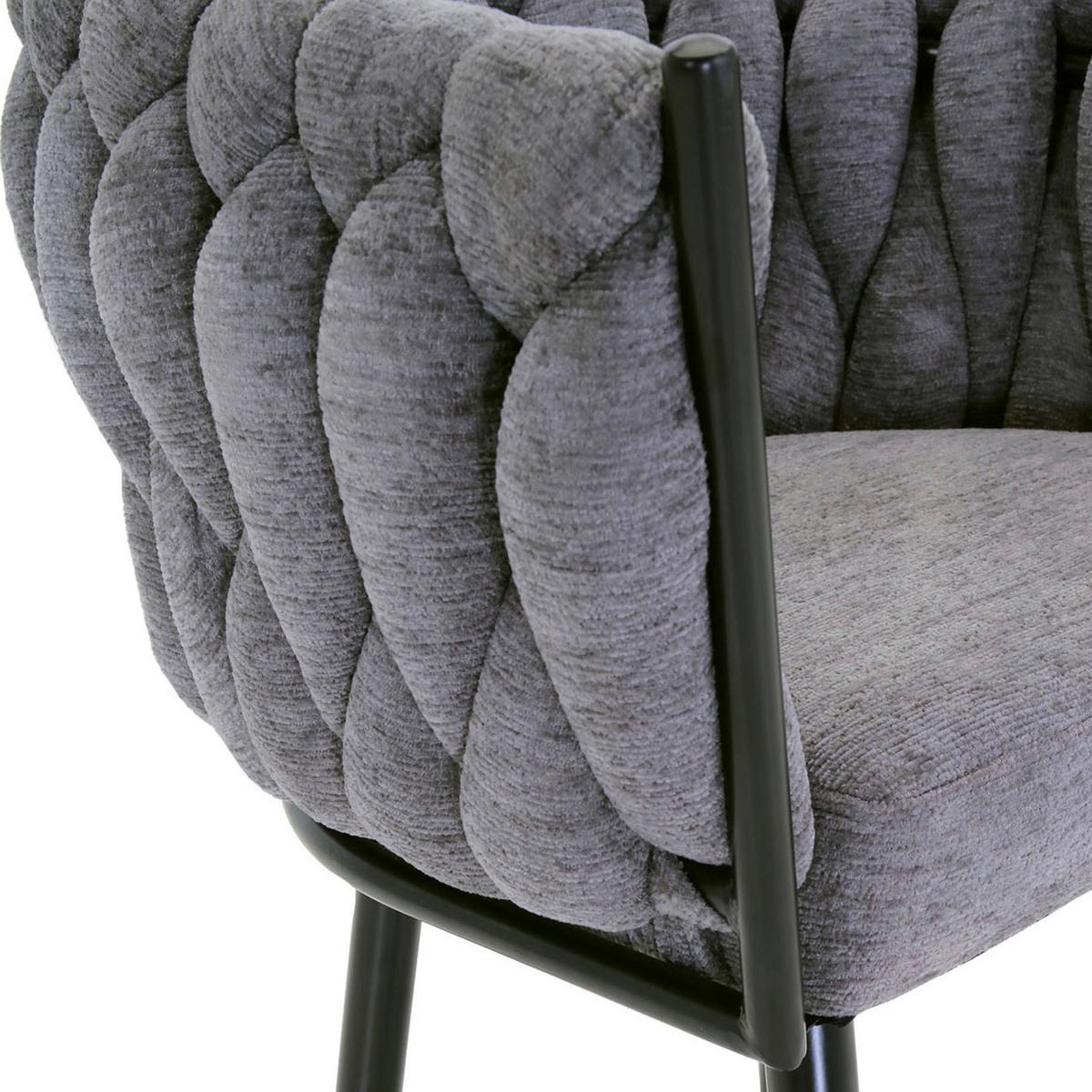 STOŁEK BAROWY WEAVY - czarny/szary, Design, metal/tkanina (57/110/61cm) - Landscape