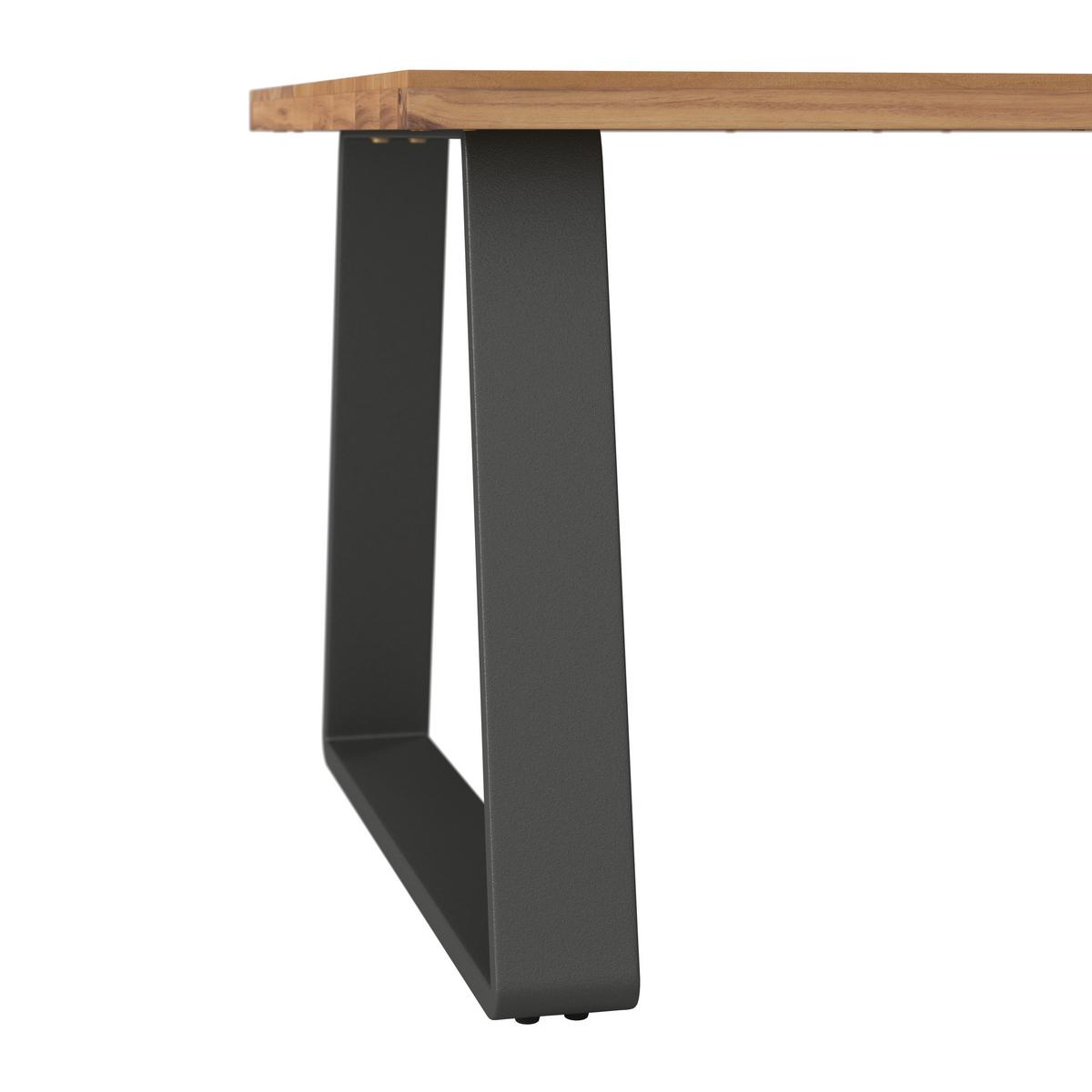 Dining-Loungeset Alexa Holz Outdoorstoff/Metall +Abdeckung - Anthrazit/Creme, MODERN, Holz/Textil (208,5/81/85,5cm) - Bessagi Garden