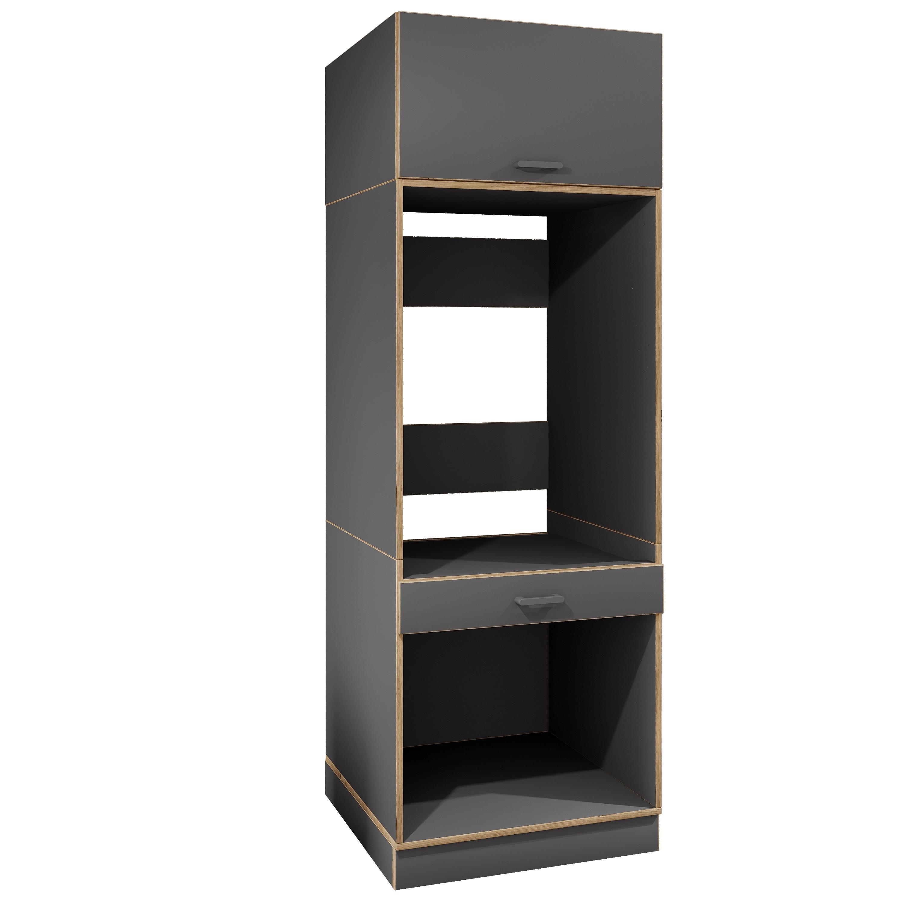 Waschmaschinenschrank Rislo - Honigeiche/Anthrazit, Trend, Holzwerkstoff/Kunststoff (67/200/68cm) - MID.YOU
