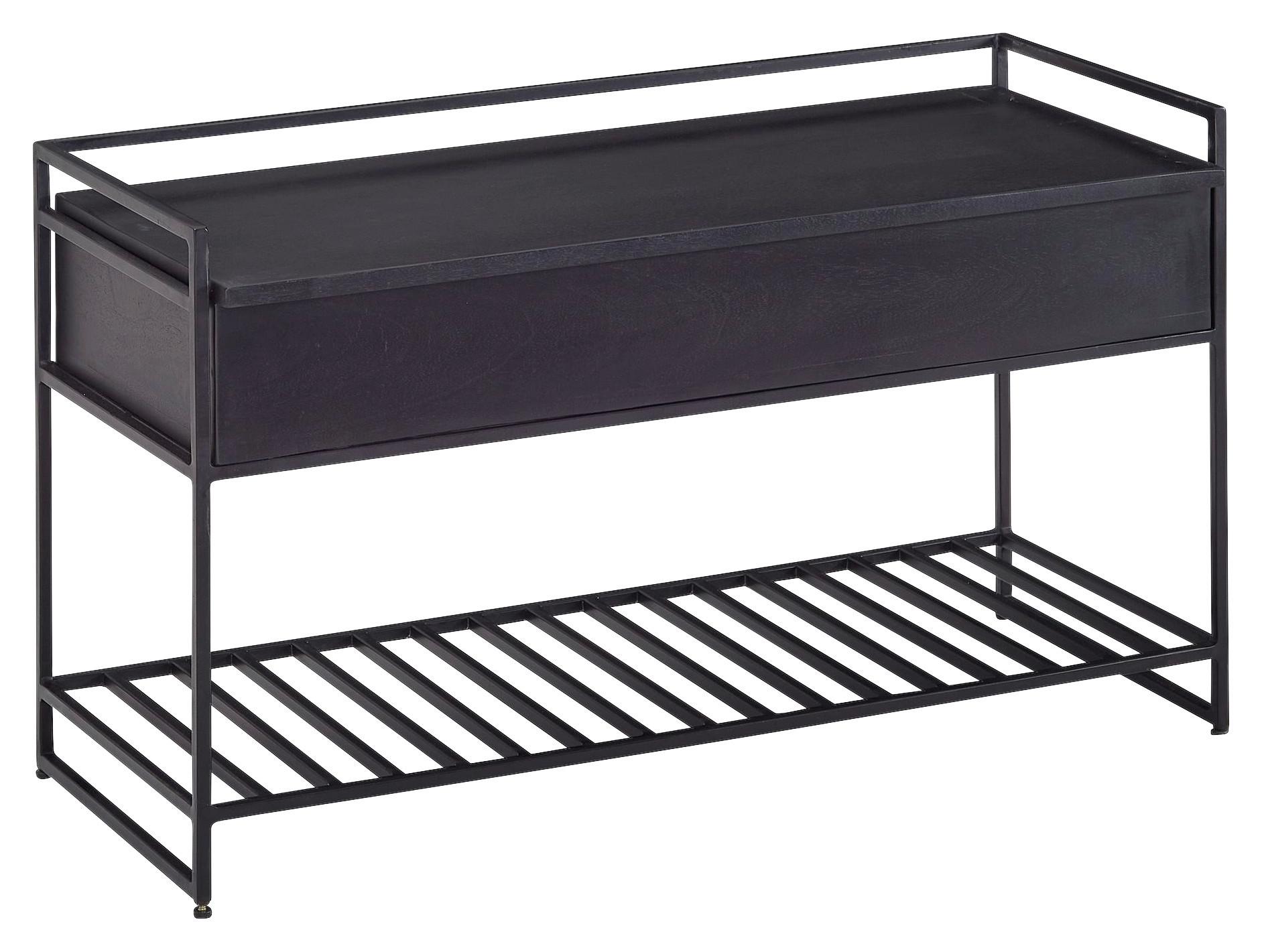 Klop Wohnling - črna, Moderno, kovina/les (90/52/38cm) - MID.YOU