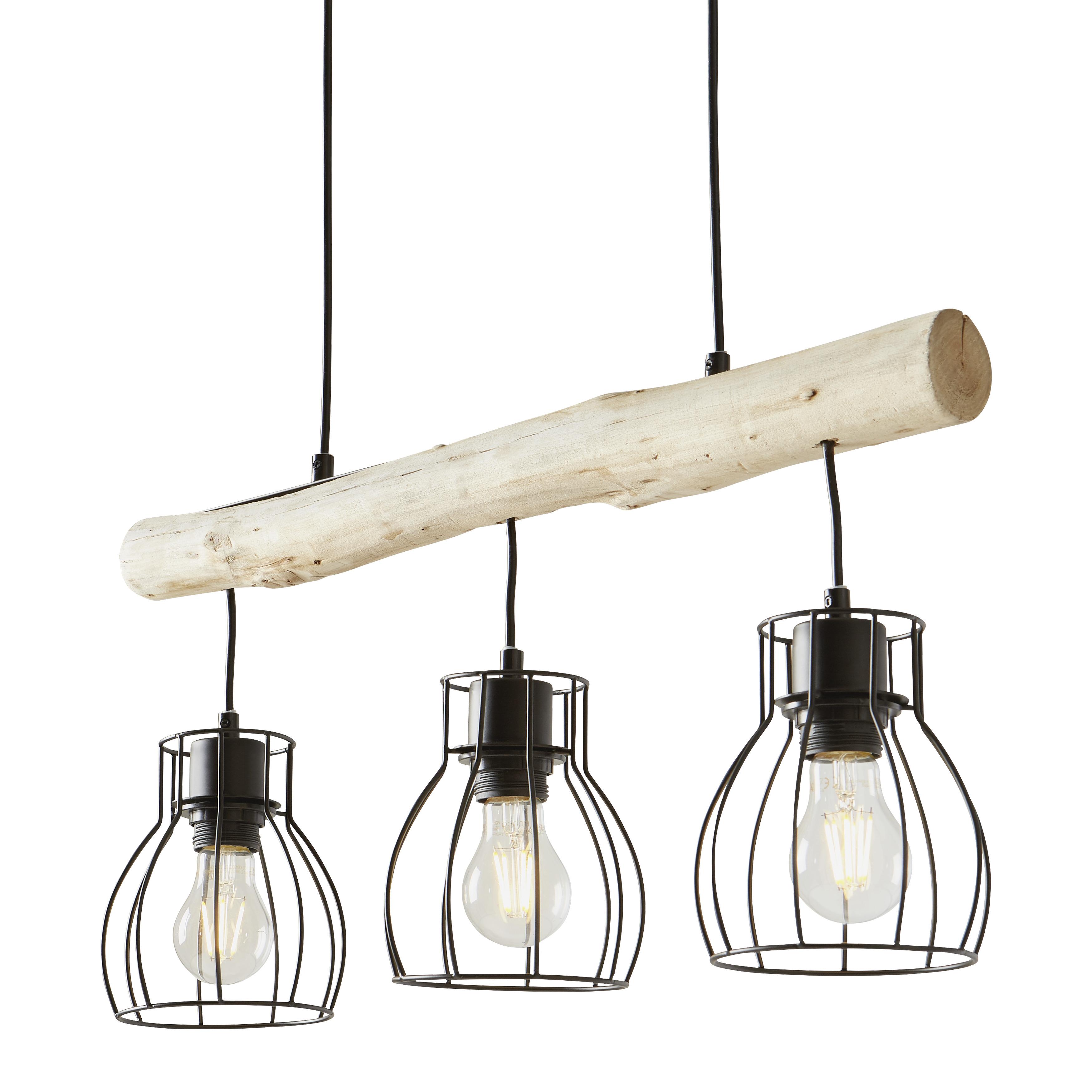 HÄNGLAMPA GIDI -AKT- - svart, Romantik / Lanthus, metall/trämaterial (60/13/140cm) - Mömax