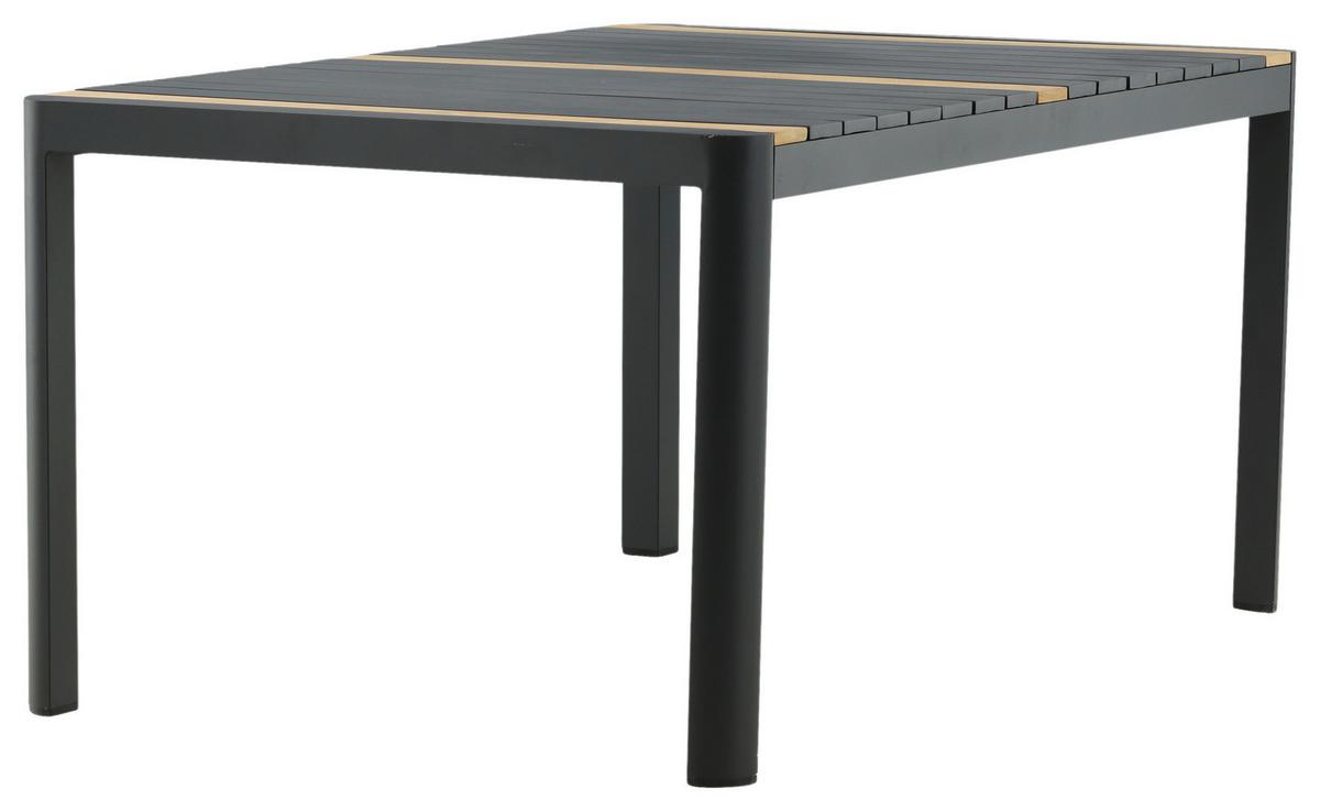 GARTENTISCH TOGO - Schwarz, KONVENTIONELL, Holz/Metall (150/90/75cm) - Gardenson