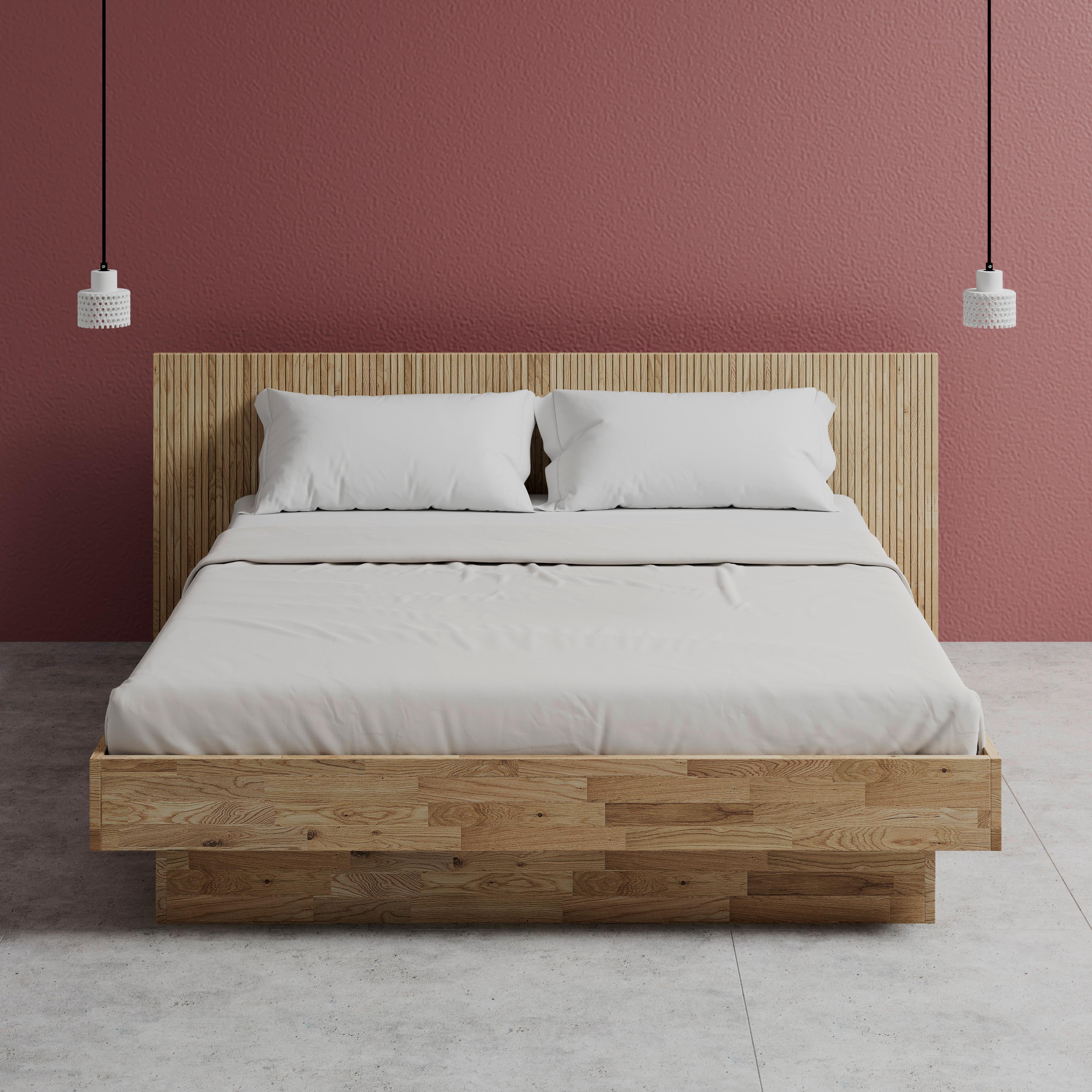 Bett Duna ca. 180x200 cm Eiche Echtholz - Eichefarben, MODERN, Holz (180/200cm) - Bessagi Home
