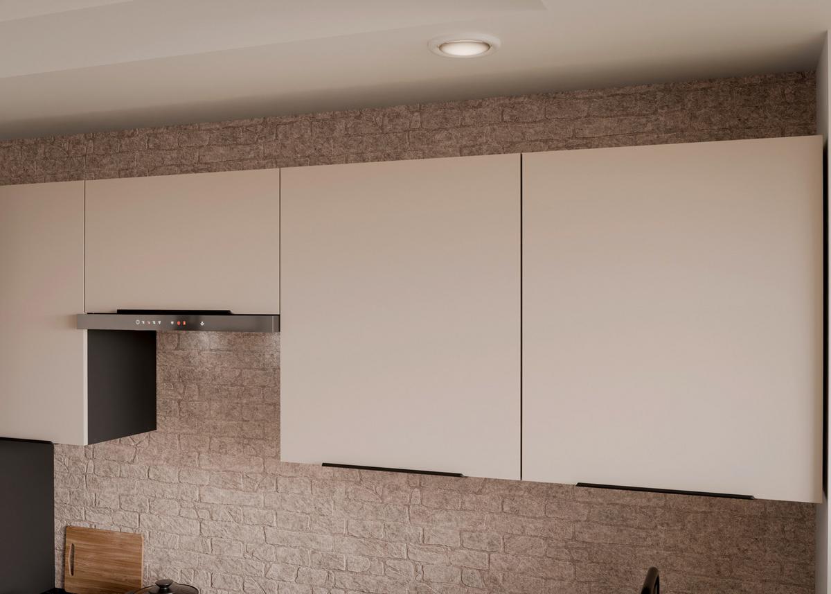 Bucatarie fara electrocasnice MONZA/ARONA - cașmir/culoare lemn de nuc, Modern, material pe bază de lemn (280/210/60cm) - Modern Living