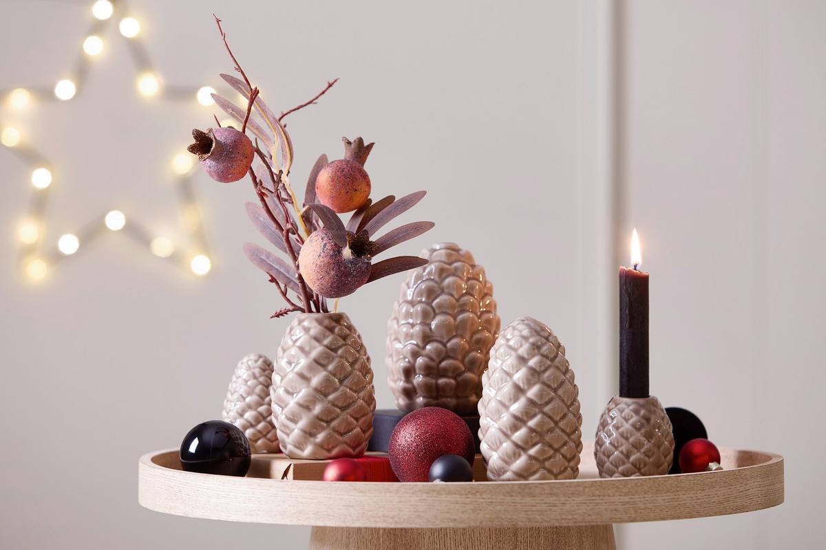 Kerzenhalter Pinecone Braun - Braun, KONVENTIONELL, Keramik (5,5/6cm) - Mömax