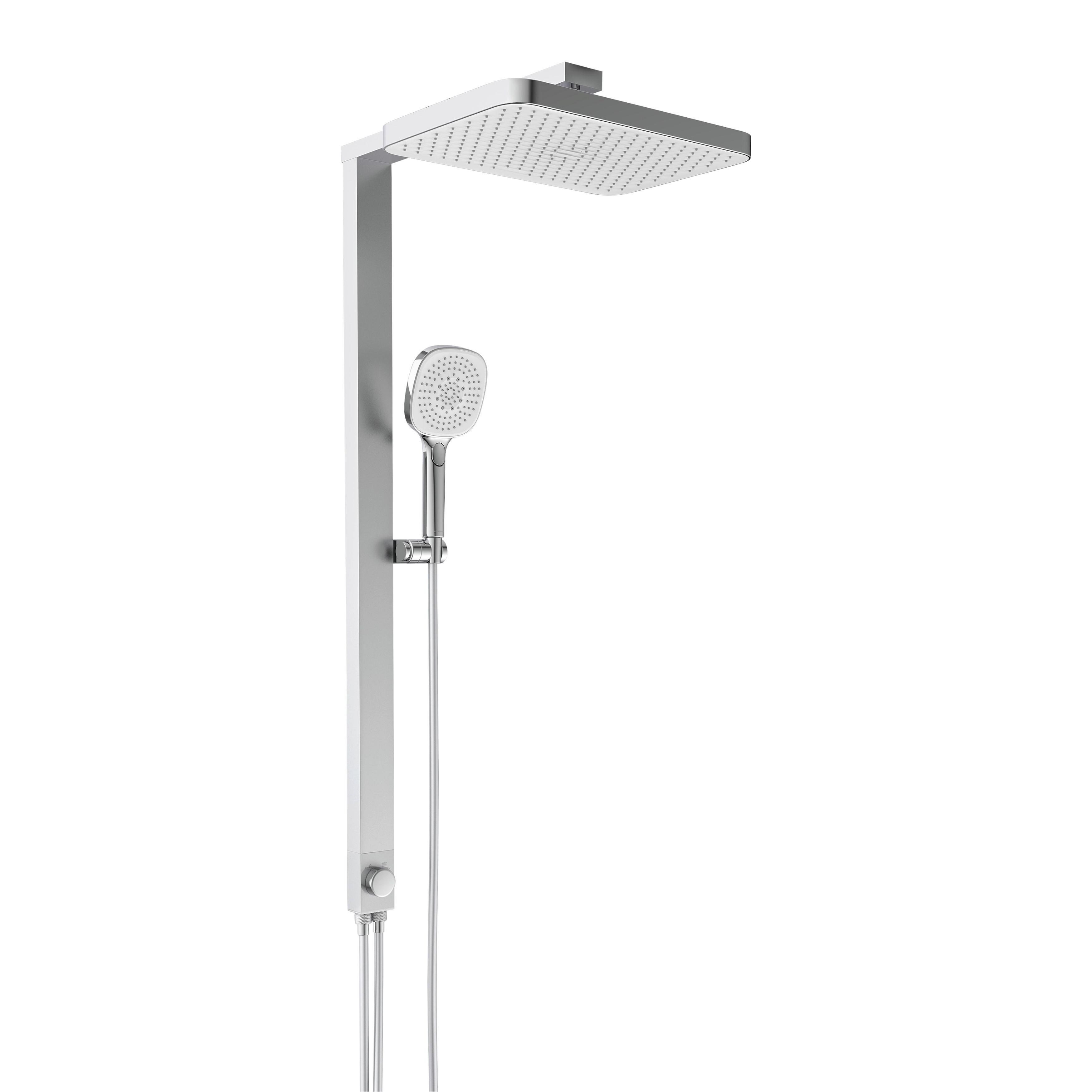 Überkopfbrauseset La Palma Chromfarben - Chromfarben, MODERN, Kunststoff (43/105/5cm) - Premium Living