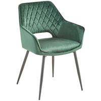 KRZESŁO Z PODŁOKIETNIKAMI GENUA - czarny/ciemnozielony, Konventionell, metal/drewno (56/56/80,5cm) - MID.YOU