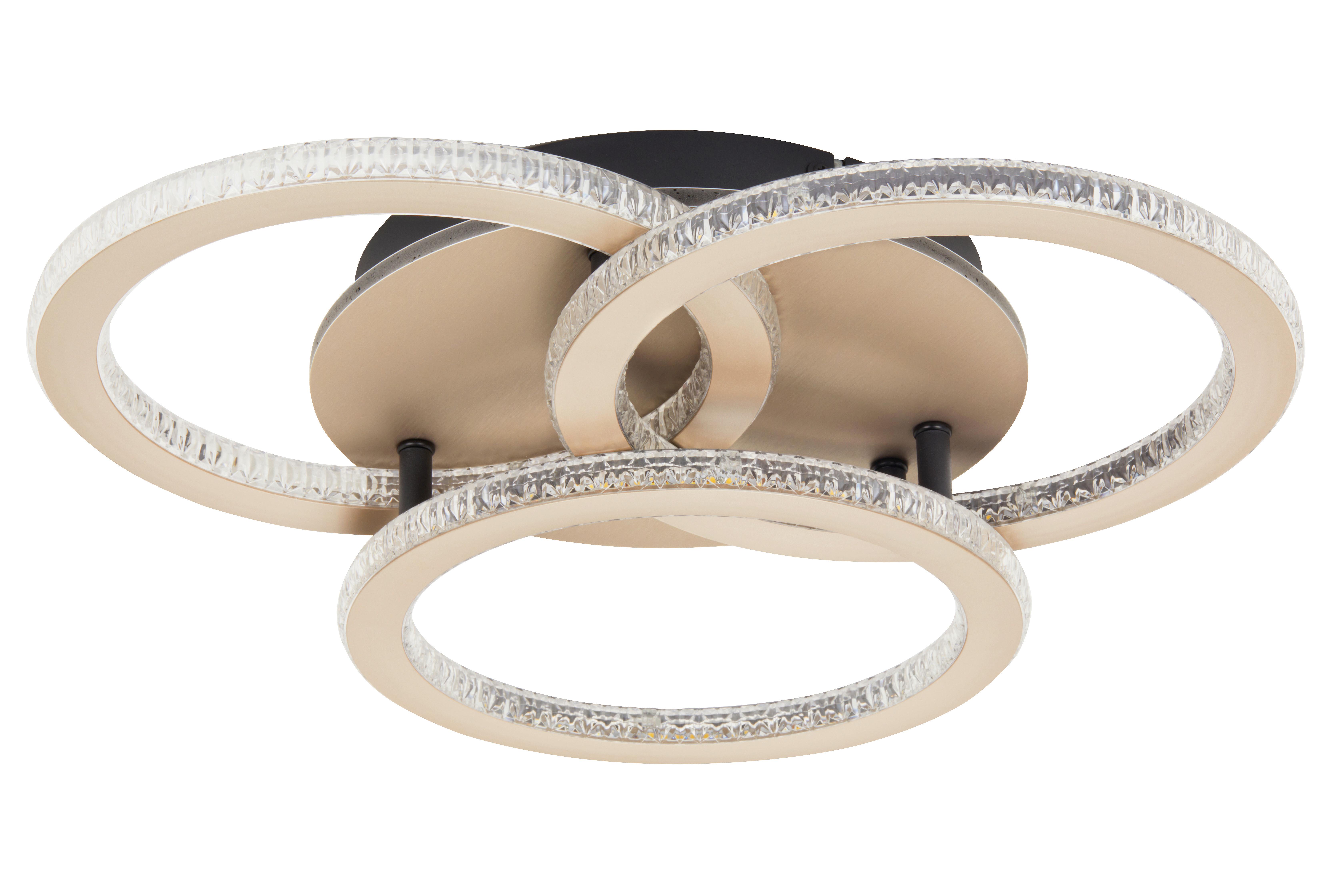 LED-DECKENLEUCHTE ZUPÄ - Champagner, MODERN, Kunststoff/Metall (45/45/9cm)