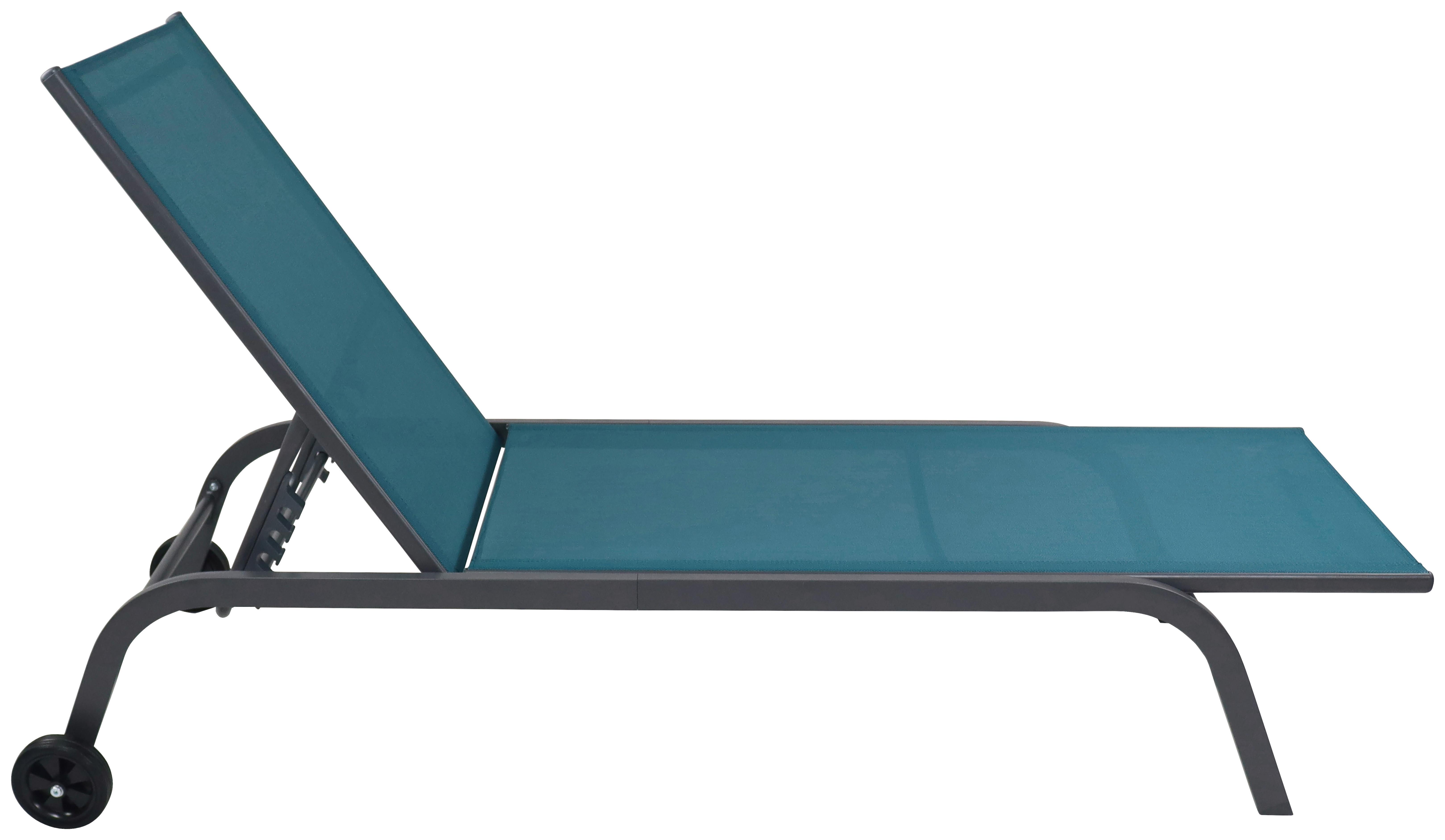 CHAISE LONGUE DE JARDIN SONLAS - Blau, Modern, Kunststoff/Textil (32/58/192cm) - Ambia Garden