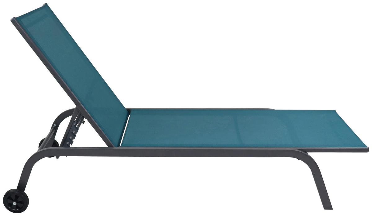 GARTENLIEGE SONLAS - Blau, Modern, Kunststoff/Textil (32/58/192cm) - Ambia Garden