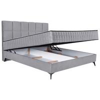 Oblazinjena Postelja Lina - siva/rjava, Moderno, tekstil/leseni material (180/200cm) - Modern Living