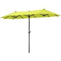 Doppelsonnenschirm Salerno ca.300x220x150cm Grün - Anthrazit/Grün, Basics, Textil/Metall (300/220/150cm) - Schneider