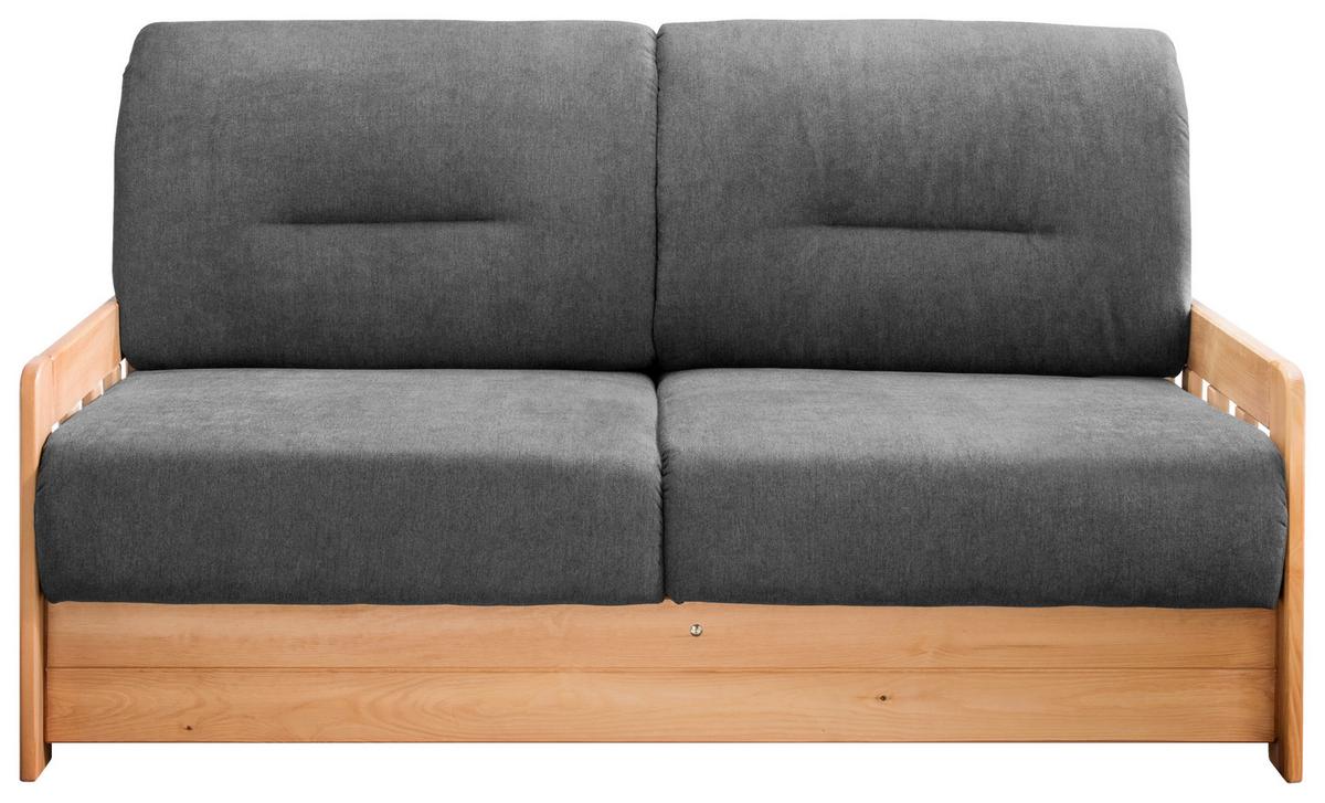 Schlafsofa Camino Anthrazit Mikrofaser - Anthrazit/Kieferfarben, KONVENTIONELL, Holz/Textil (154/88/90cm) - Livetastic
