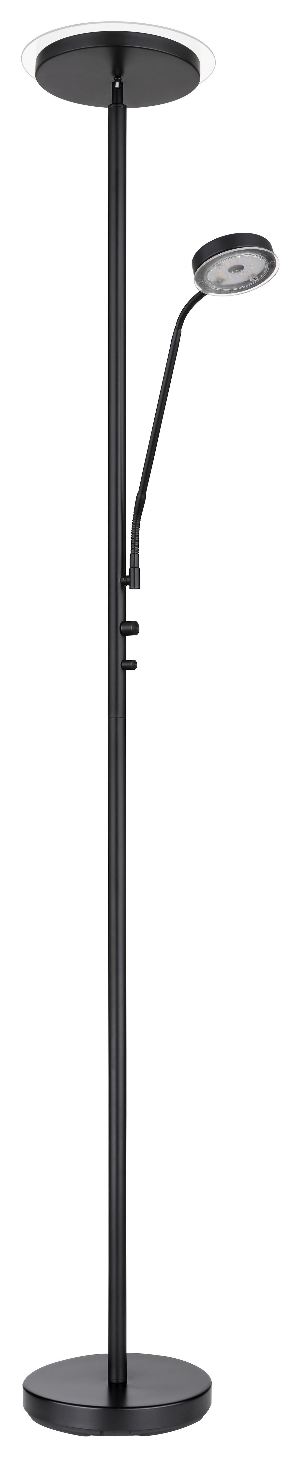LED-Stehleuchte Ernst Schwarz max. 18,5 Watt - Schwarz, Design, Glas/Metall (26/180cm) - Globo