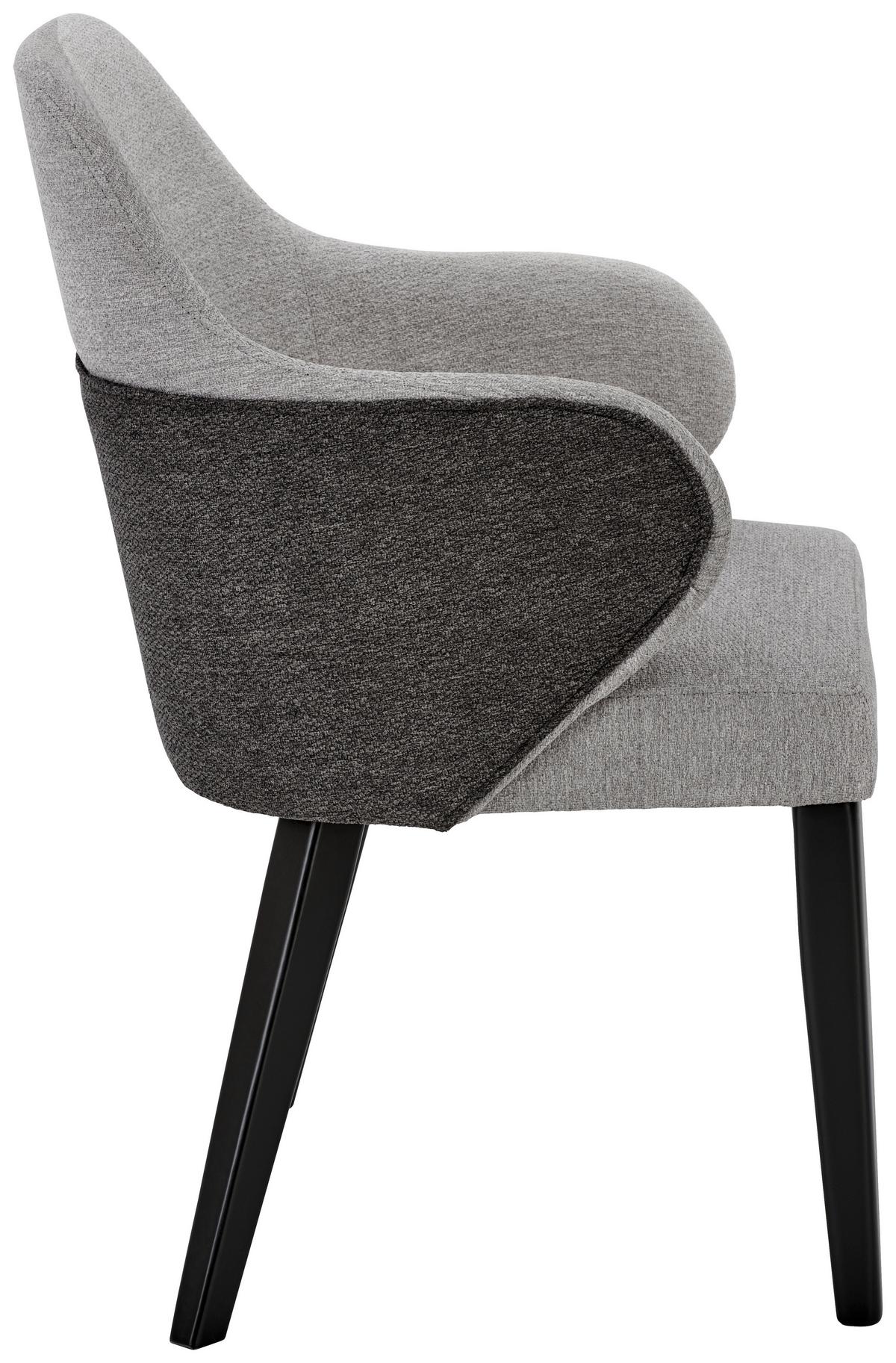 KRZESŁO Z PODŁOKIETNIKAMI LUNA - czarny/ciemnoszary, Lifestyle, tektura falista/drewno (54/80/58cm) - Livetastic