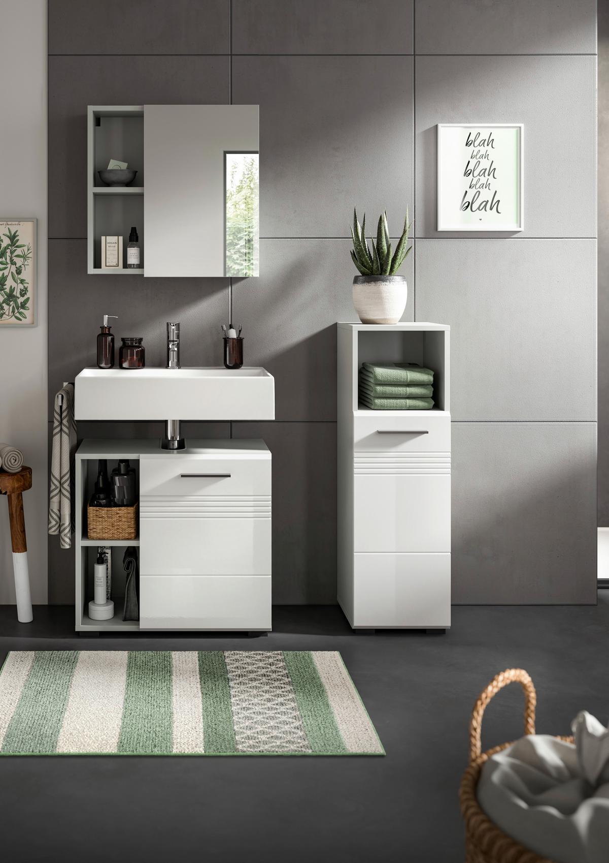 Spiegelschrank Copa ca. 55x55x17 cm Grau - MODERN, Glas/Holzwerkstoff (55/55/17cm) - MID.YOU