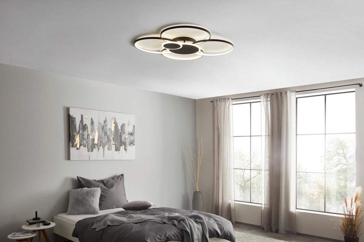 LED-Deckenleuchte Gonzalo max. 39 Watt - Schwarz, MODERN, Kunststoff/Metall (100/10cm) - Premium Living