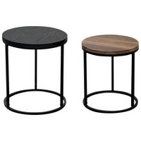 Stolić Set 2/1 Wolf - smeđa/crna, Moderno, drvni materijal/metal (40/35/45/40cm) - Modern Living
