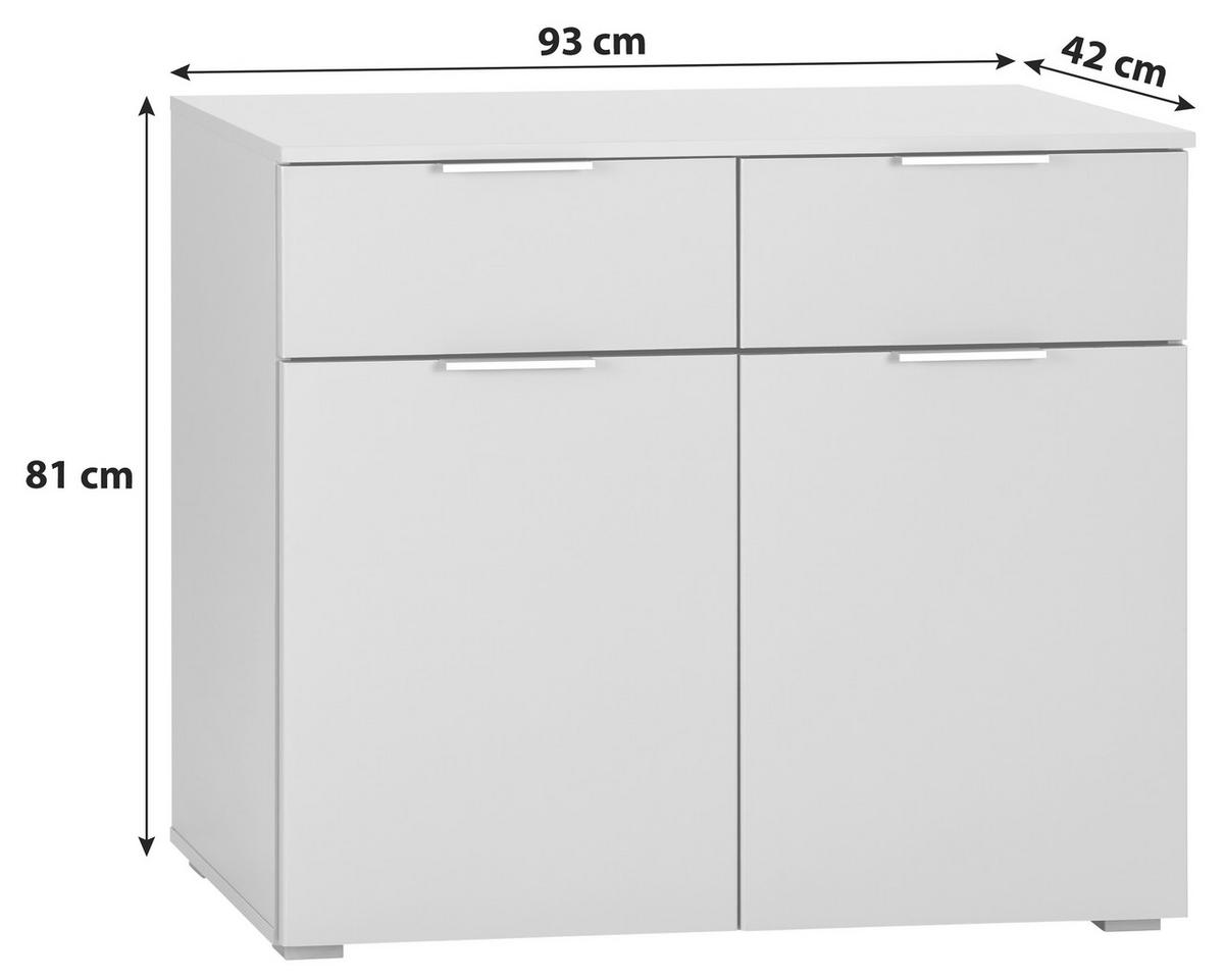 Komoda Alabama - svijetlo siva/boje aluminija, Moderno, drvni materijal (93/81/42cm) - Modern Living