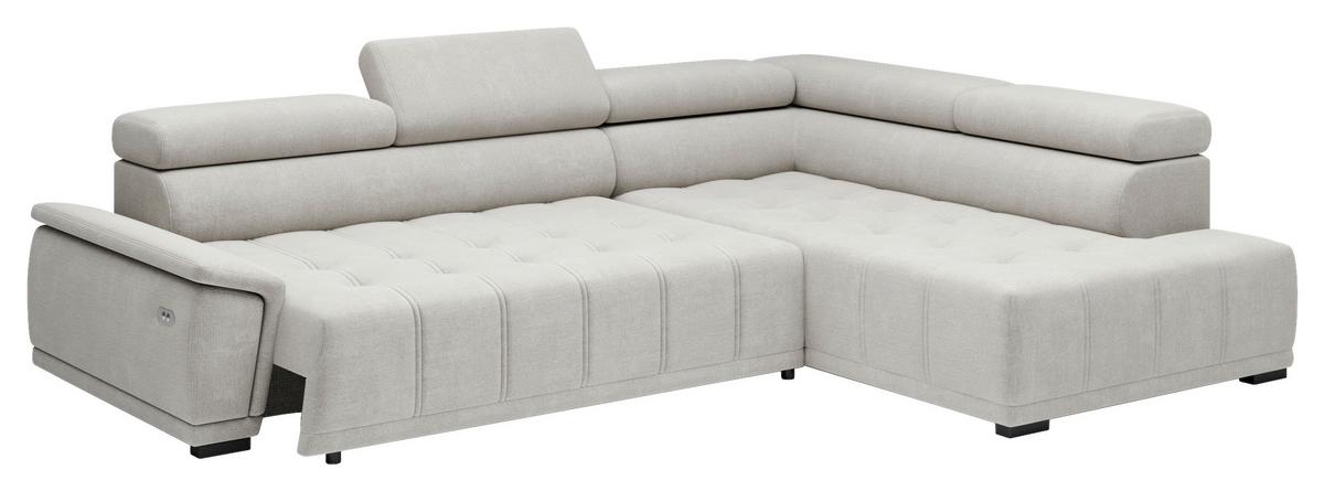 Kutna Garnitura Gremio - sivo-bijela/crna, Moderno, tekstil/plastika (283/106cm) - Modern Living