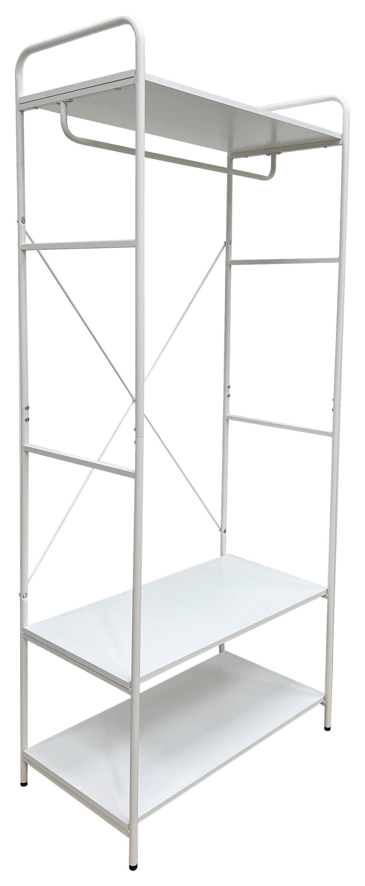 KLÄDSTÄLLNING ROBERTO -EXKLUSIV- - vit, Klassisk, metall/trämaterial (80/190/44cm) - Mömax