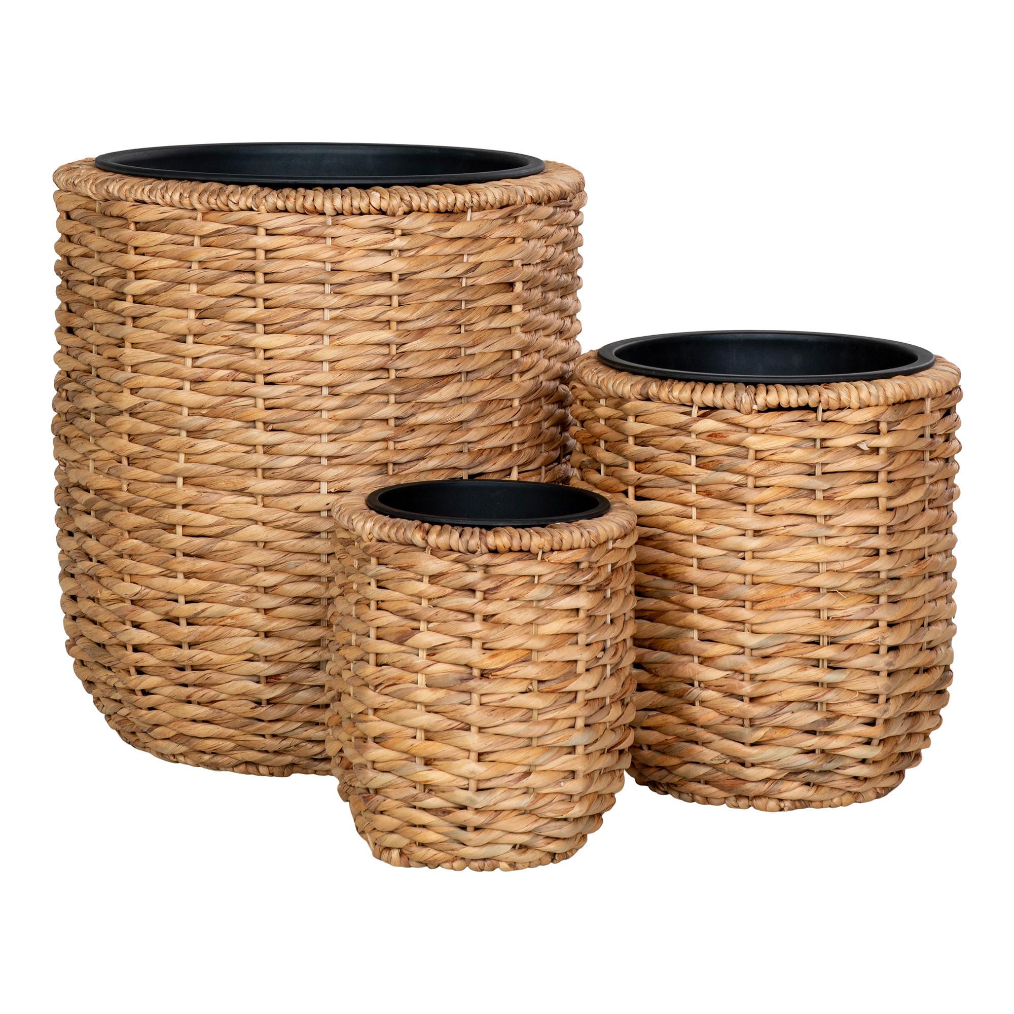 Übertopf-Set Hanoi Planters Naturfarben, 3-teilig - Naturfarben, Design, Holz (49/52/49cm)