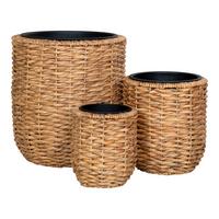 Übertopf-Set Hanoi Planters Naturfarben, 3-teilig - Naturfarben, Design, Holz (49/52/49cm)