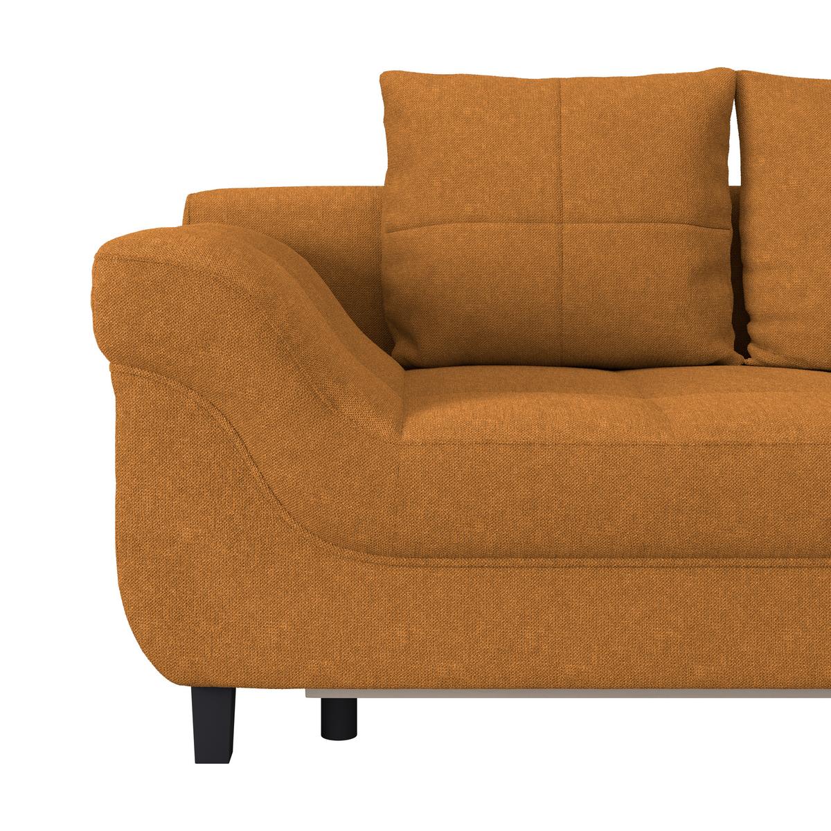 Kutna Garnitura Mendoza - narančasta/siva, Design, tekstil/drvo (309/197cm) - Modern Living