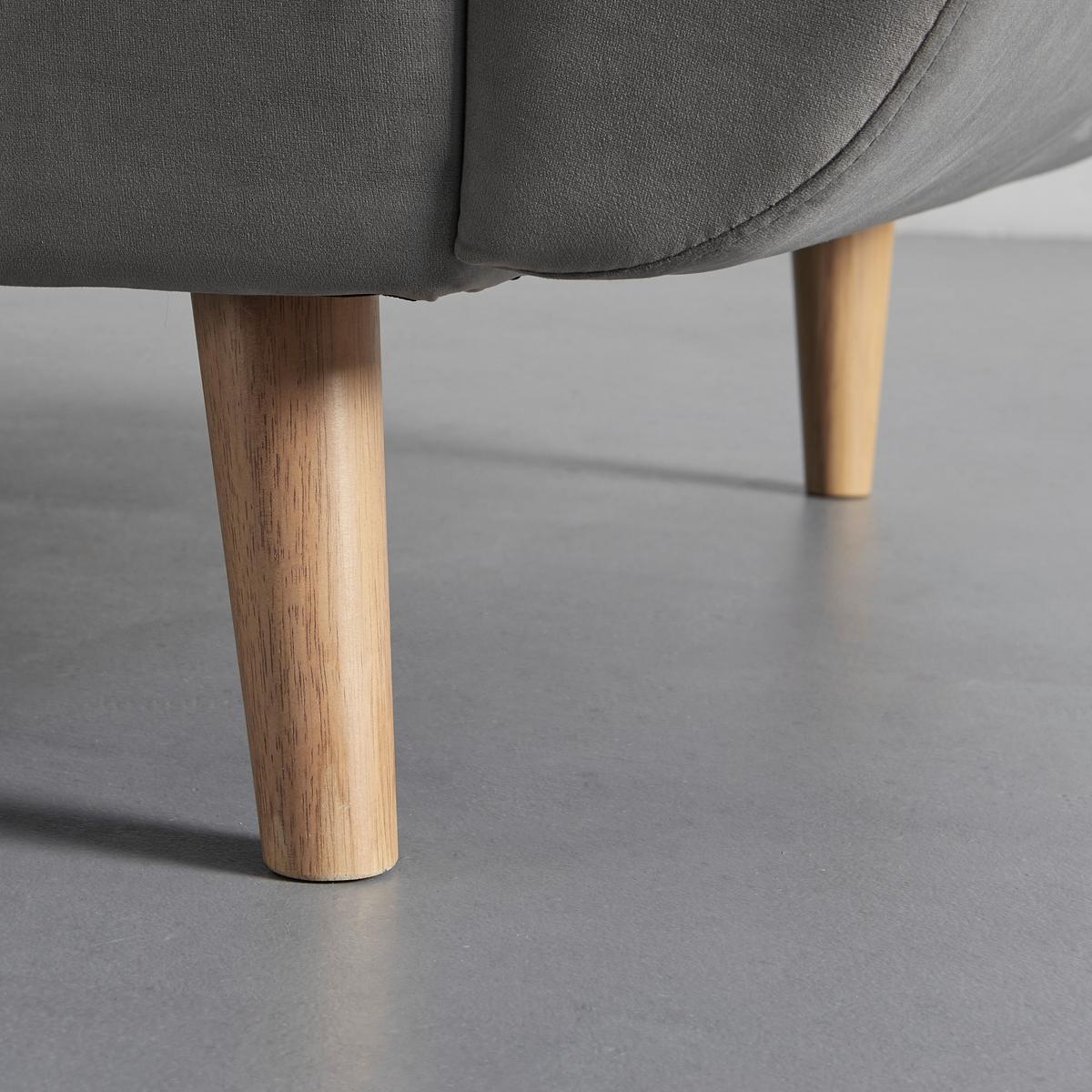 Schlafsofa Cora Grau Samt - Naturfarben/Grau, MODERN, Holz/Textil (214/92/81cm) - Bessagi Home