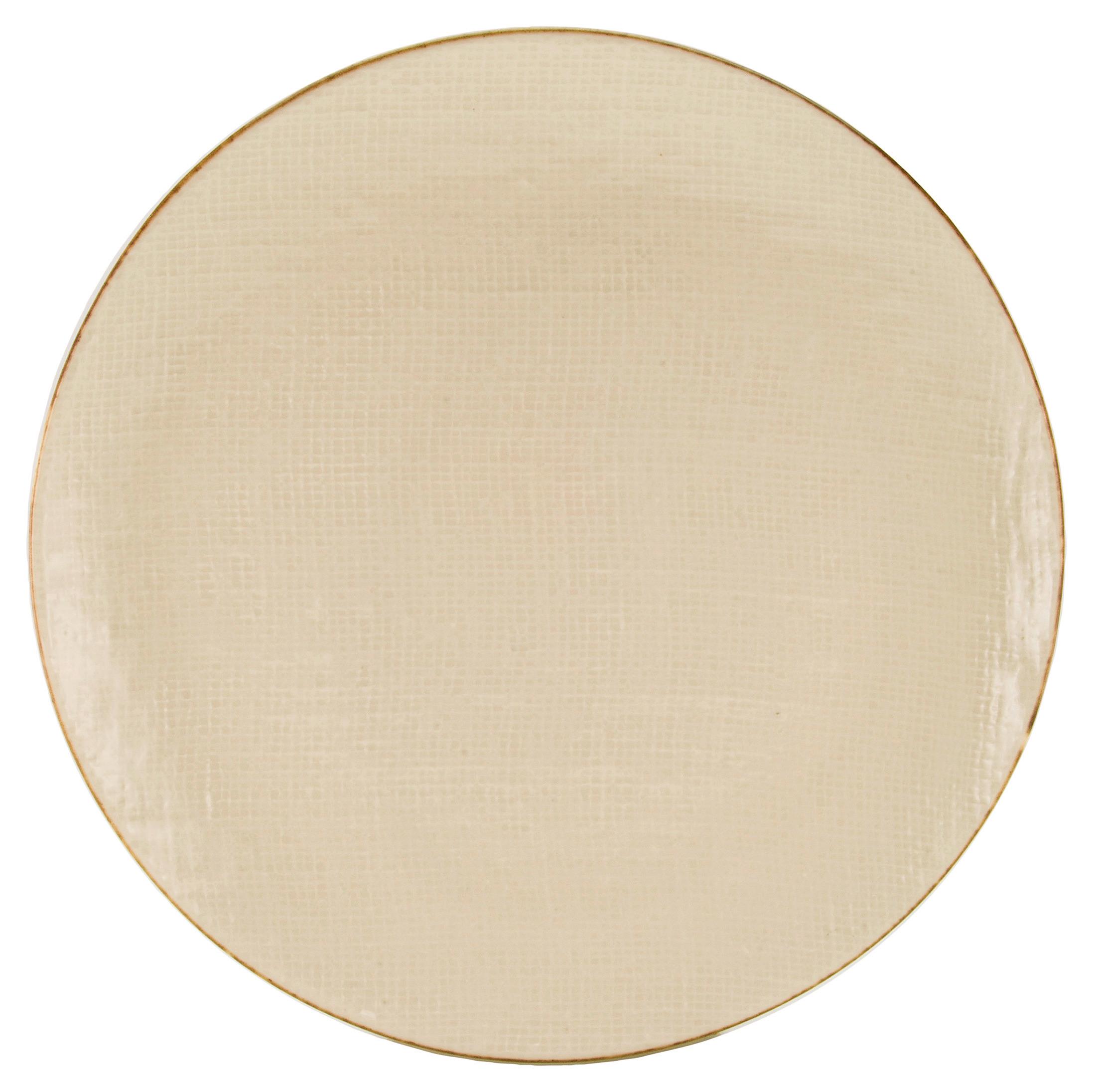 Dessertteller Canvas aus Steinzeug Ø ca.22cm - Creme/Weiß, Keramik (22/22/2,5cm) - Premium Living