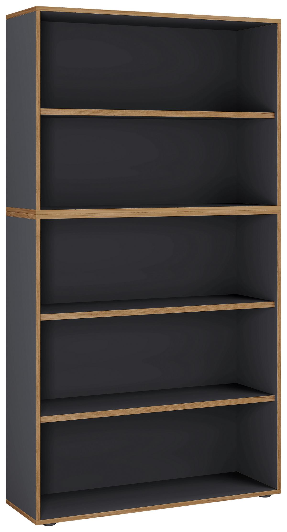 AKTENREGAL SALIA B100 - Honigeiche/Anthrazit, Design, Holzwerkstoff/Kunststoff (100/183/33cm) - MID.YOU