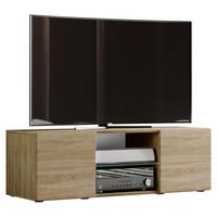TV-Element Lowina 115 Sonoma Eiche - Eichefarben/Schwarz, KONVENTIONELL, Glas/Holzwerkstoff (115/40/36cm) - MID.YOU