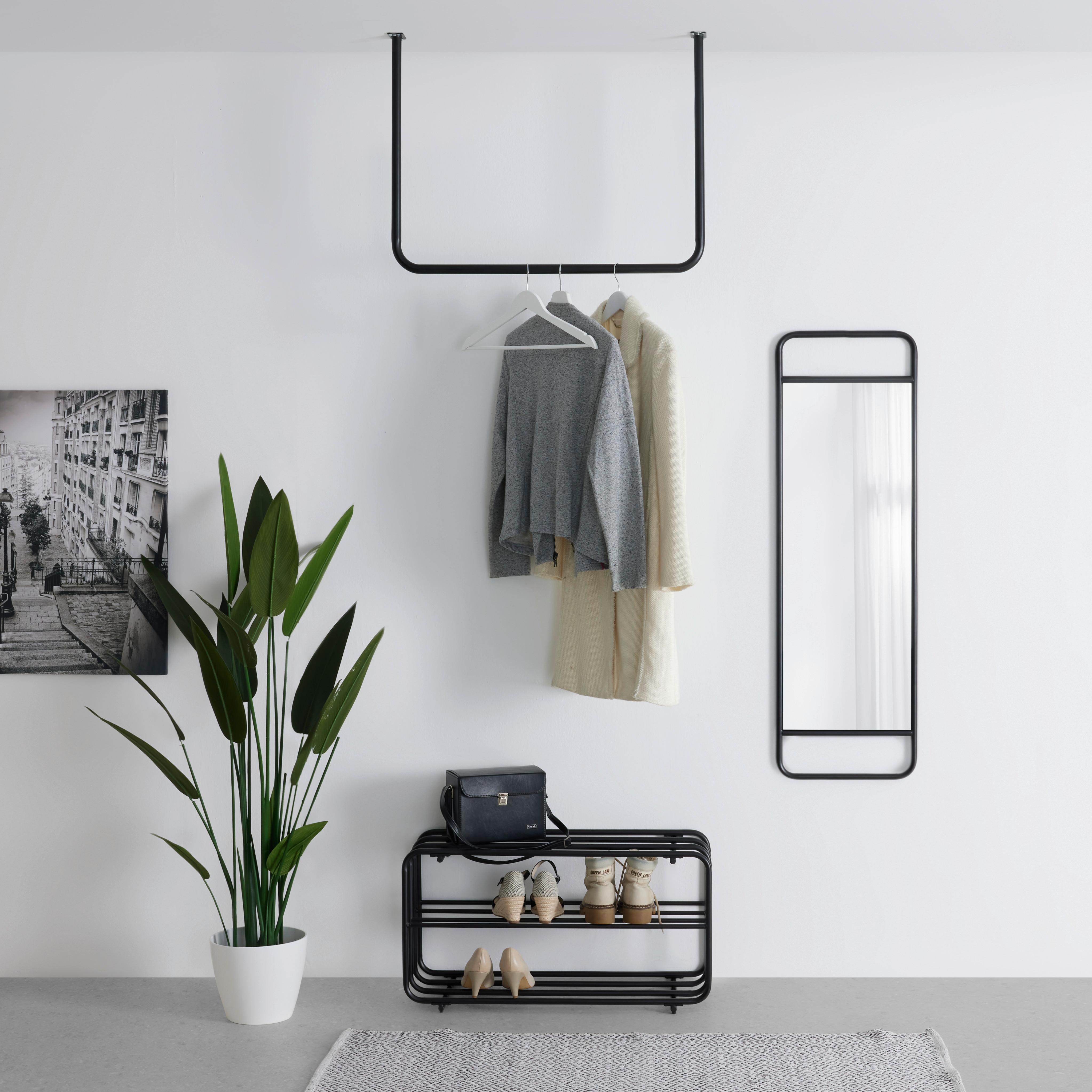 Wandgarderobe Pipe Schwarz - Schwarz, MODERN, Metall (80/60/6cm) - Mömax