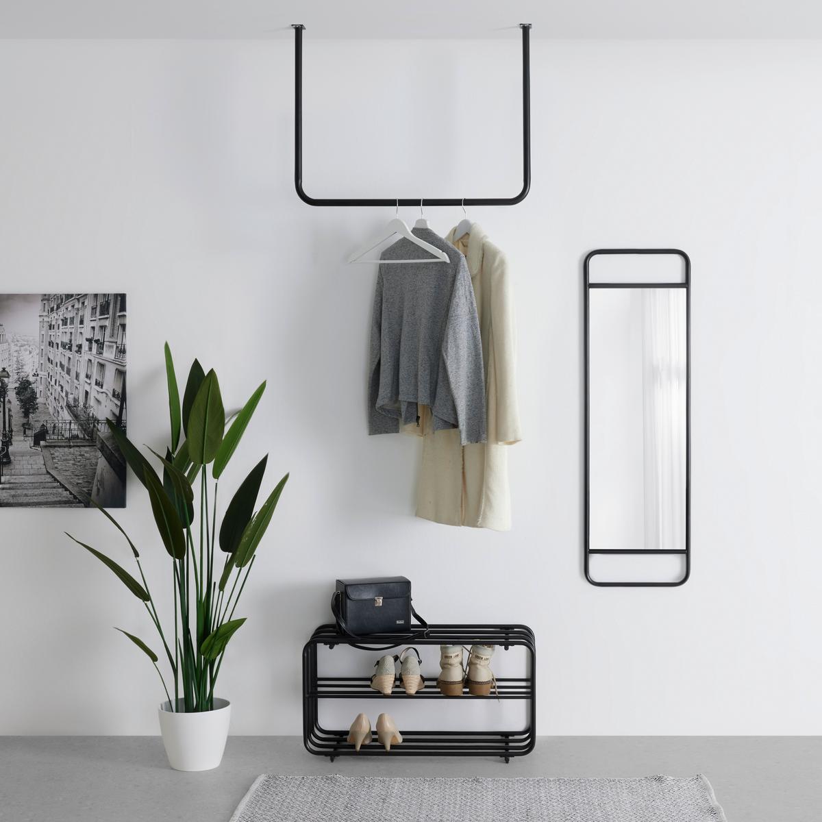 Wandgarderobe Pipe Schwarz - Schwarz, MODERN, Metall (80/60/6cm) - Mömax
