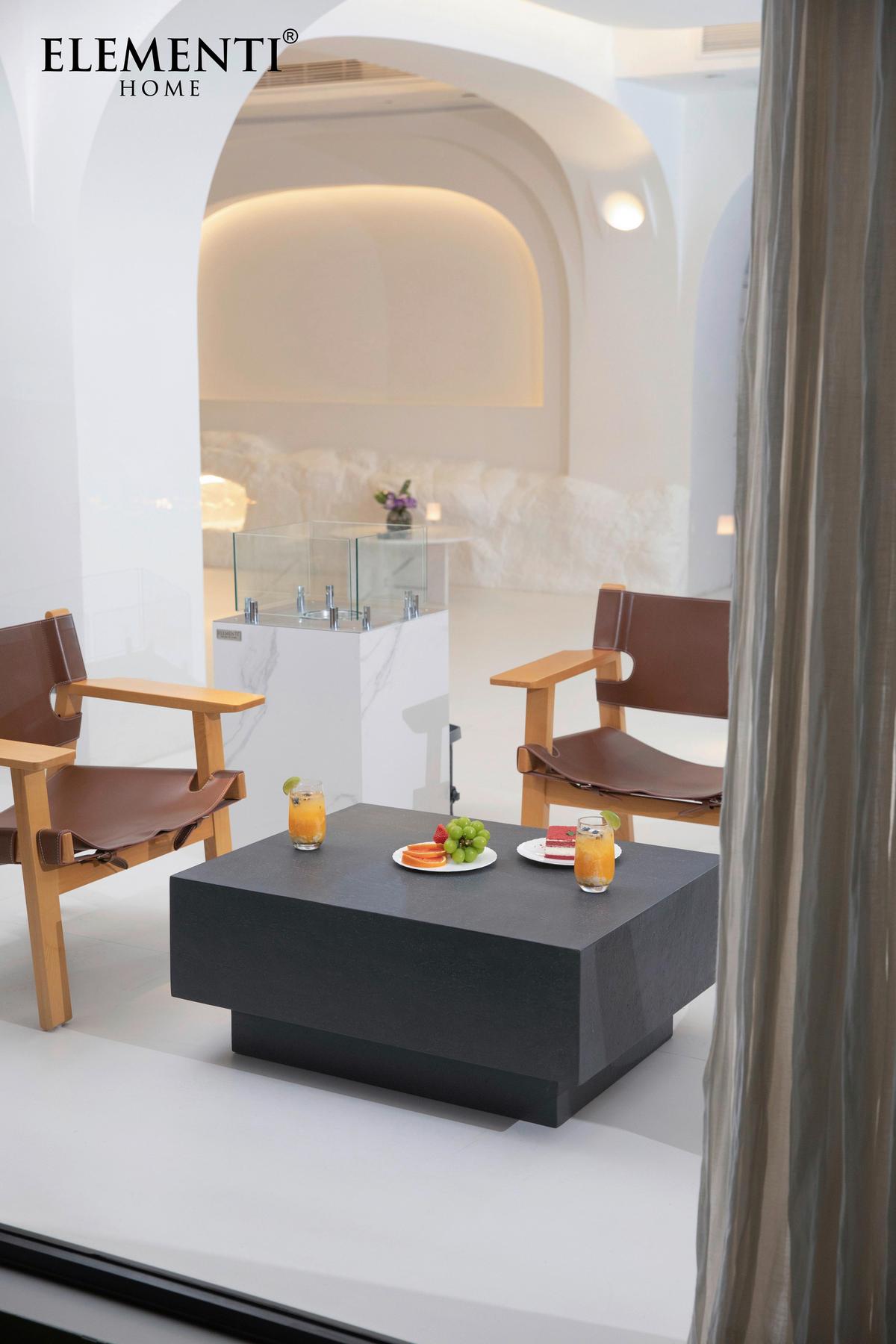 Loungetisch Tevere ca. 86x66 cm Schwarz - Schwarz, KONVENTIONELL, Stein (86/66/35,6cm) - Gardenson