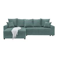 Ecksofa Alatri Petrol - Petrol/Schwarz, Modern, Kunststoff/Textil (289/90/176cm) - Based