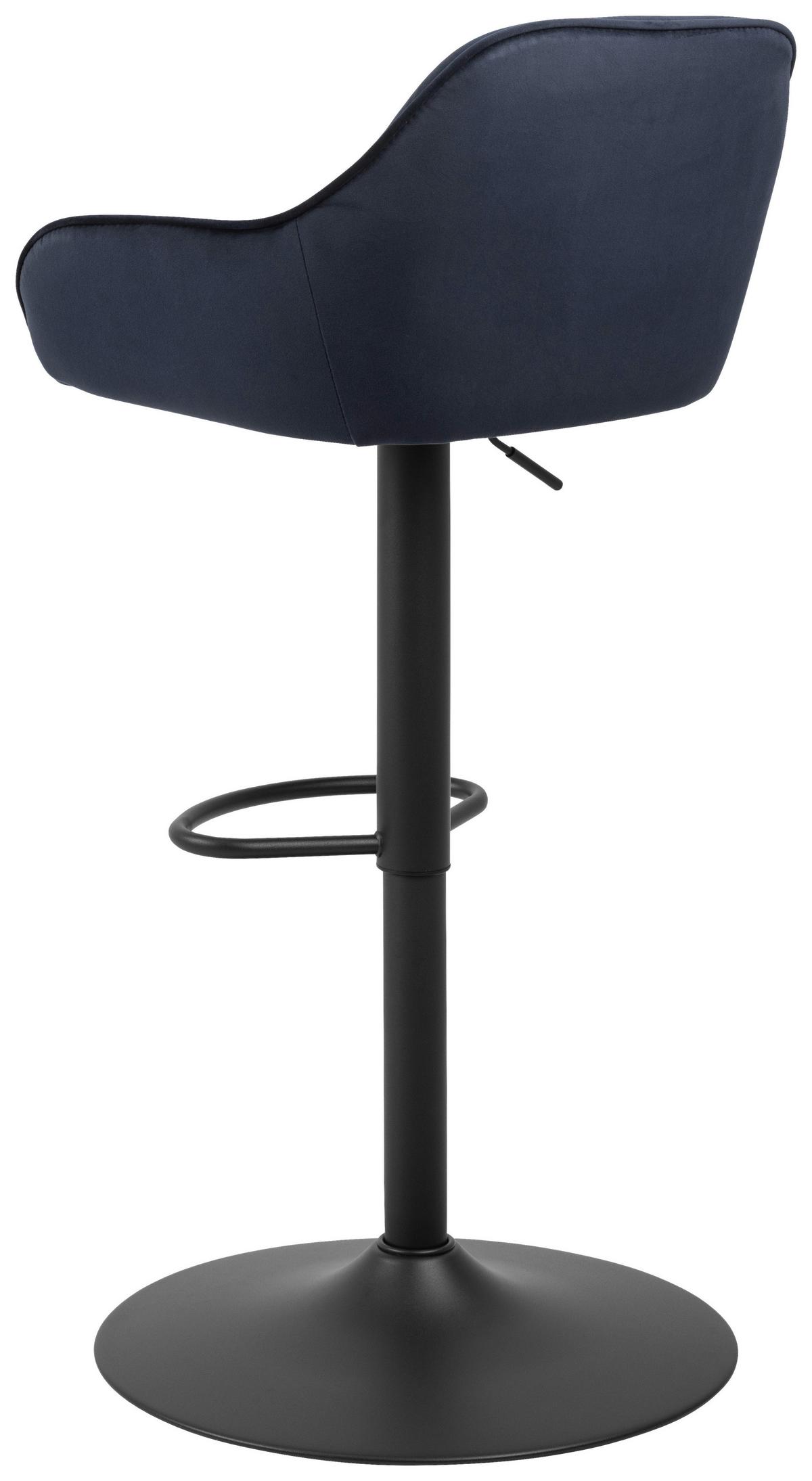 STOŁEK BAROWY BROOKE - ciemnoniebieski/czarny, Design, metal/tkanina (52/109/52cm)