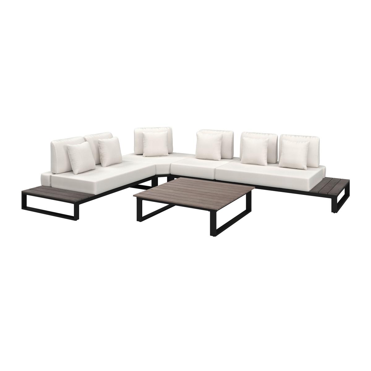 Garnitură grădină Silvano - alb/negru, Modern, plastic/metal (323/79cm) - Bessagi Garden